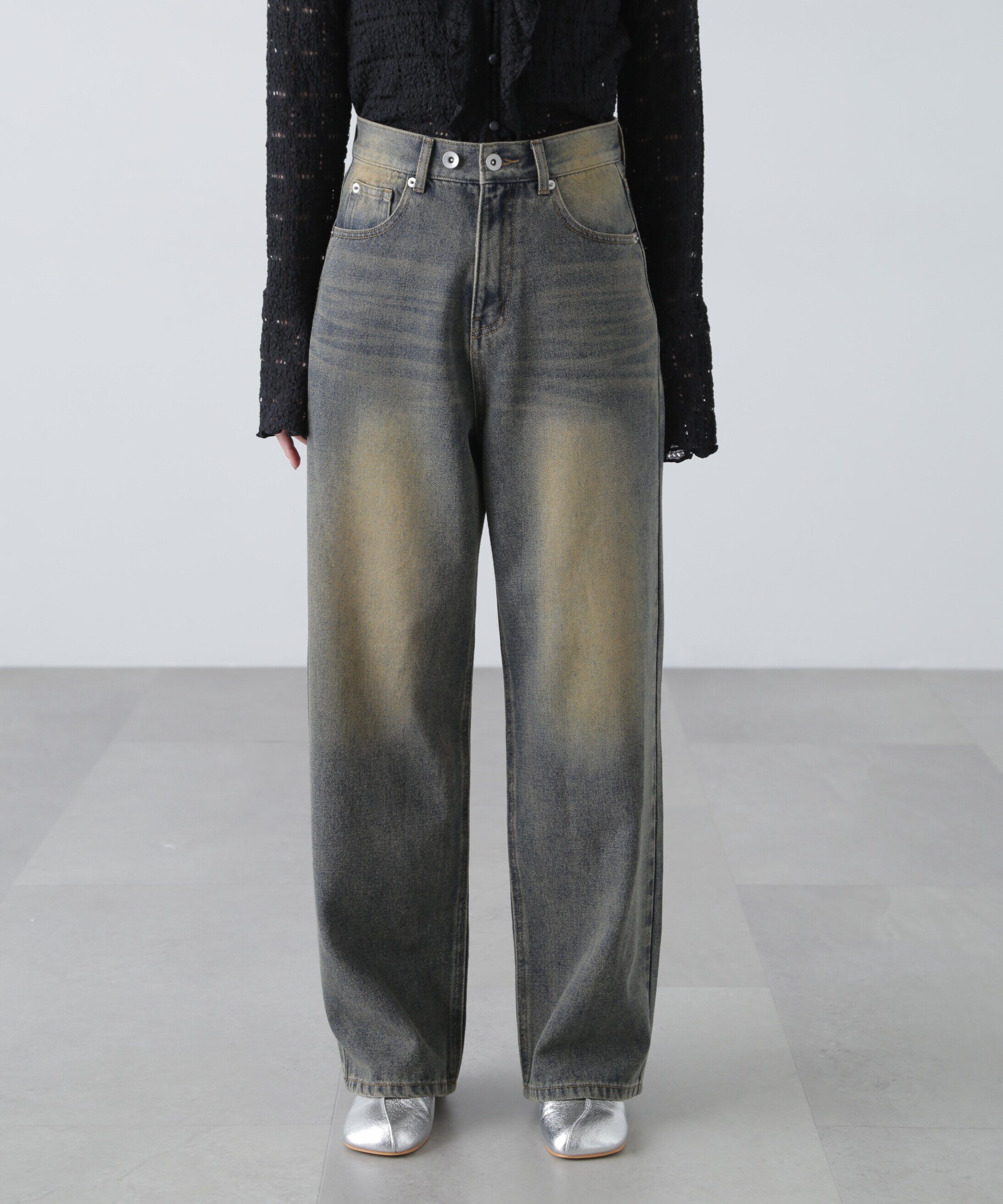  「ブラストオーバーダイワイドストレートデニムパンツ」|その他|