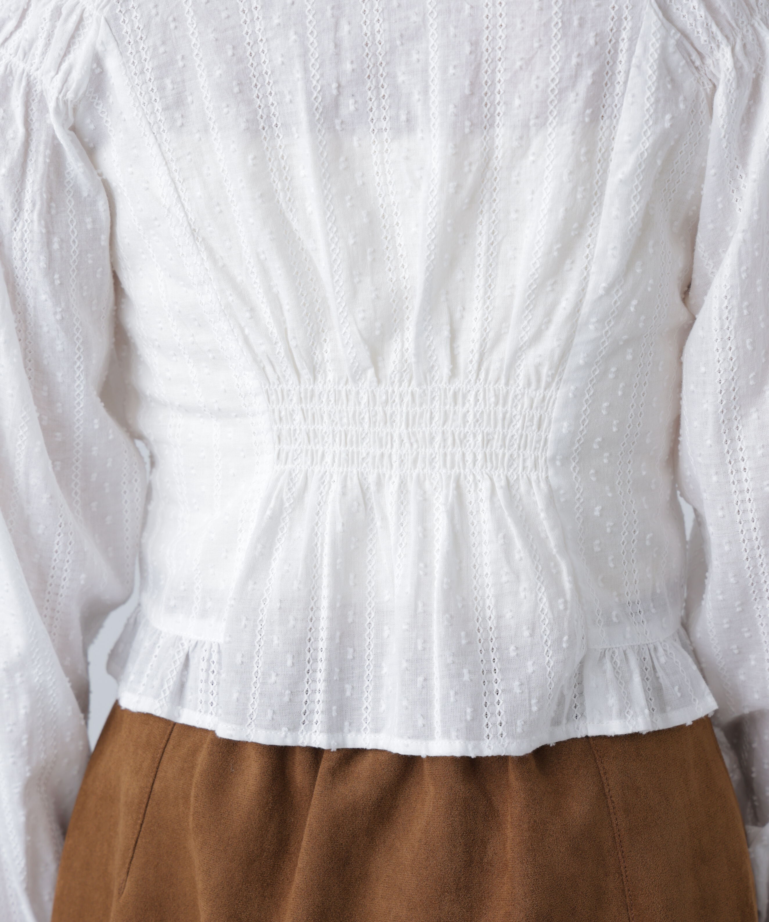  「ドロストリボン長袖ブラウス」|シャツ・ブラウス|