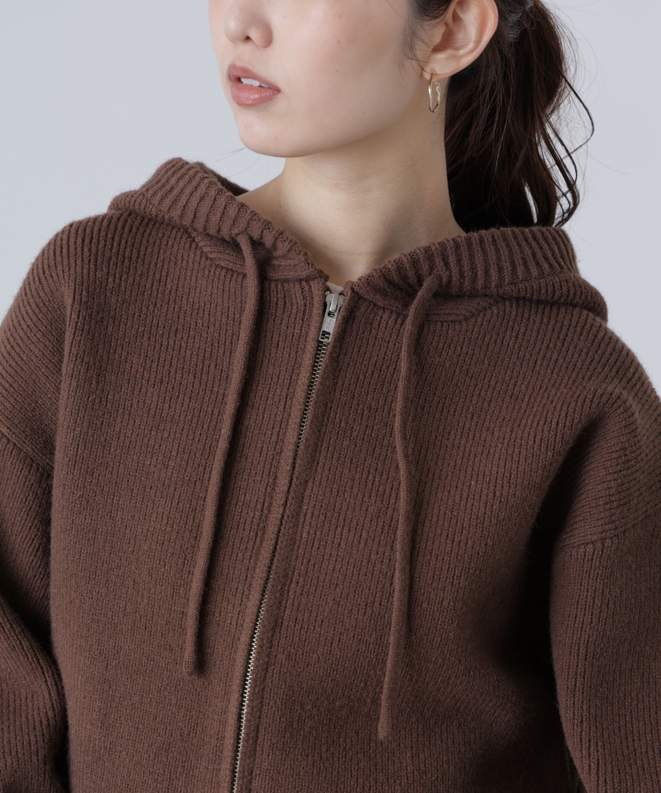  「ジップニットパーカー」|ニット・セーター|