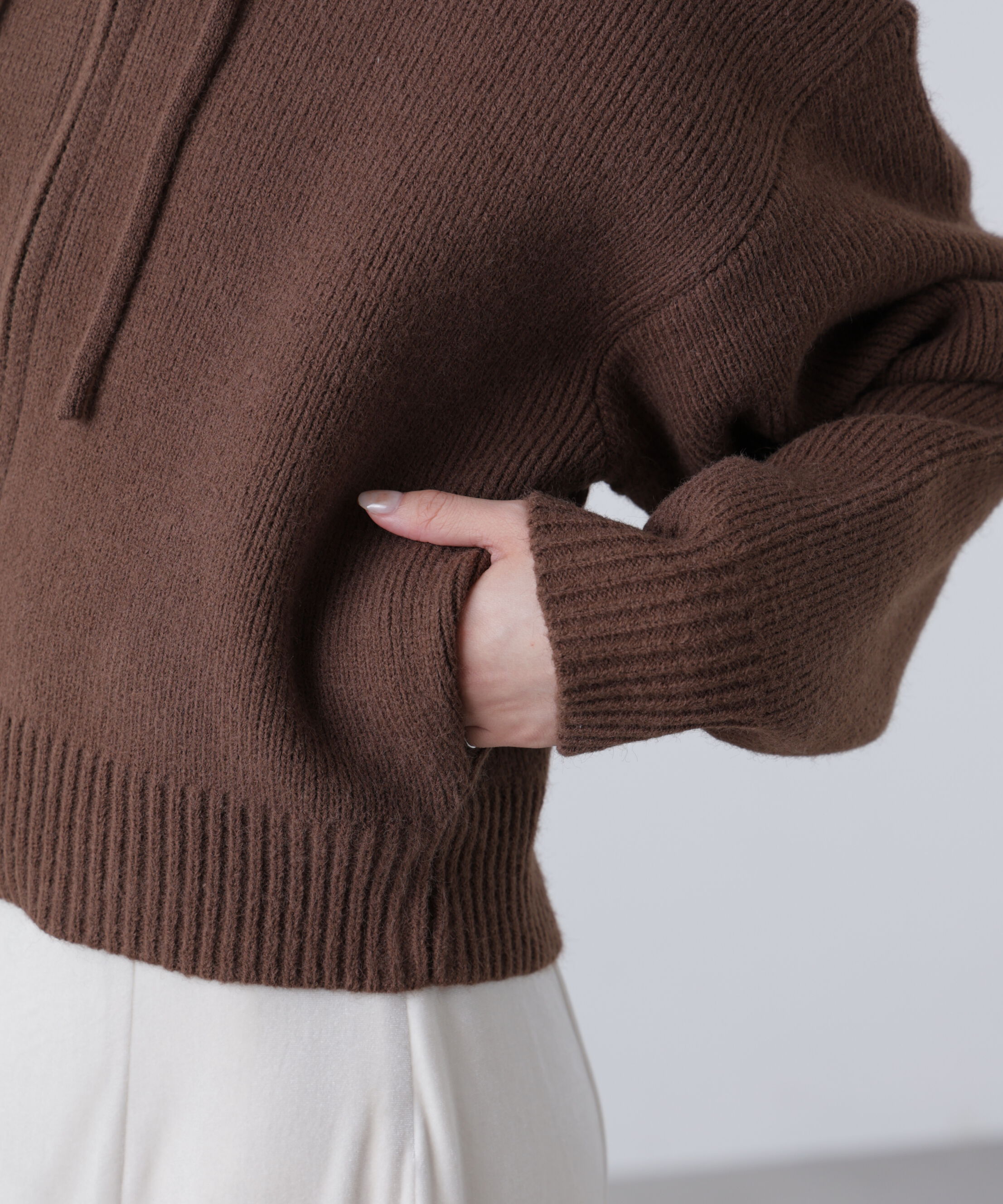  「ジップニットパーカー」|ニット・セーター|