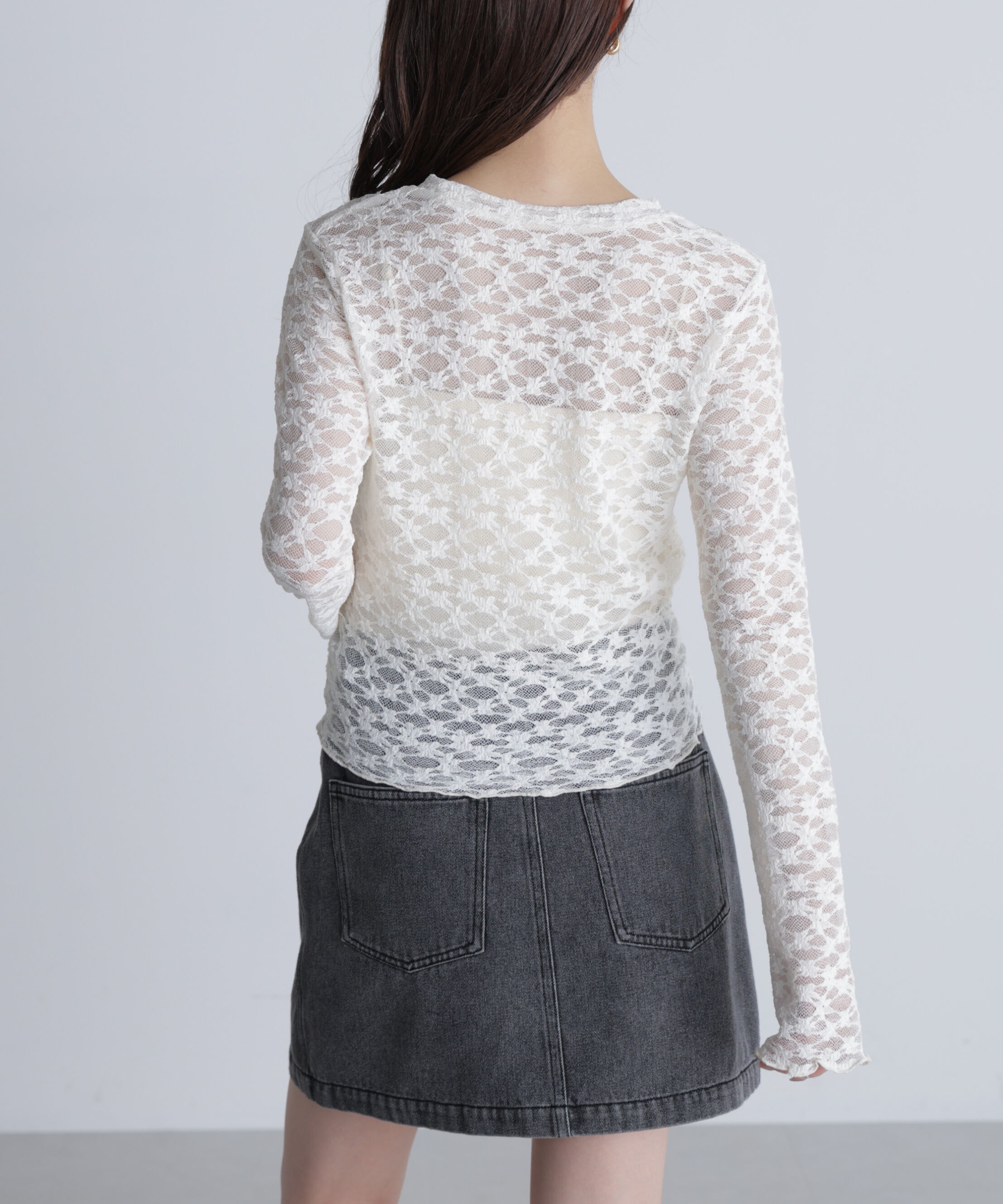  「長袖レースカットソー」|Tシャツ・カットソー|