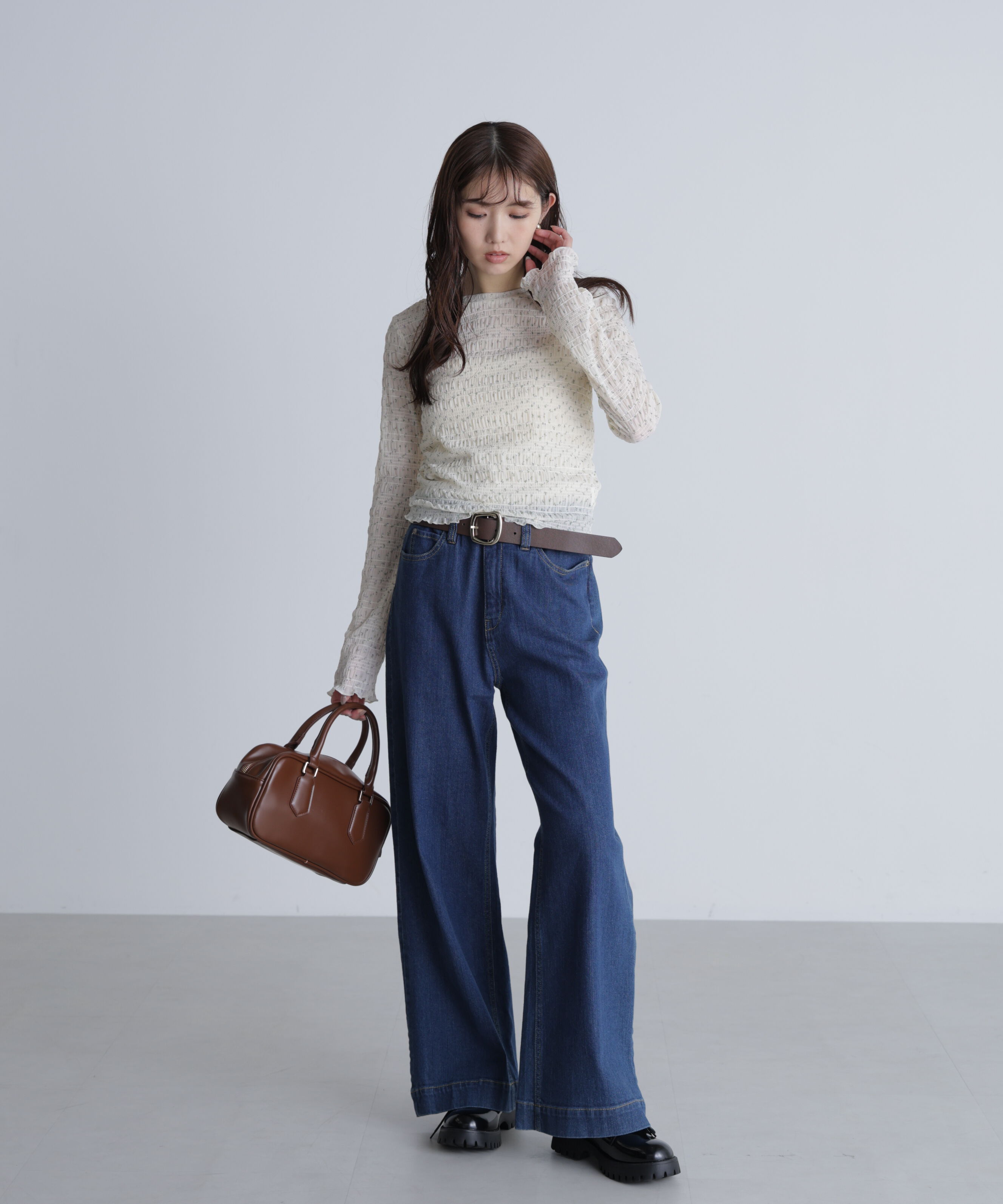  「長袖レースカットソー」|Tシャツ・カットソー|