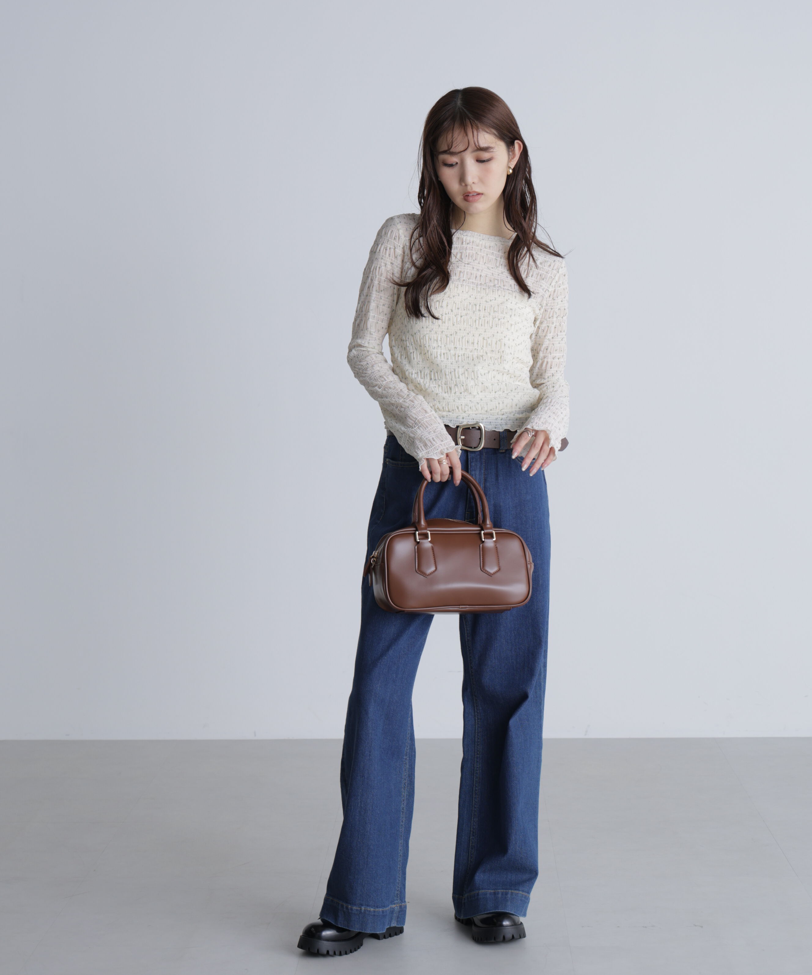  「長袖レースカットソー」|Tシャツ・カットソー|