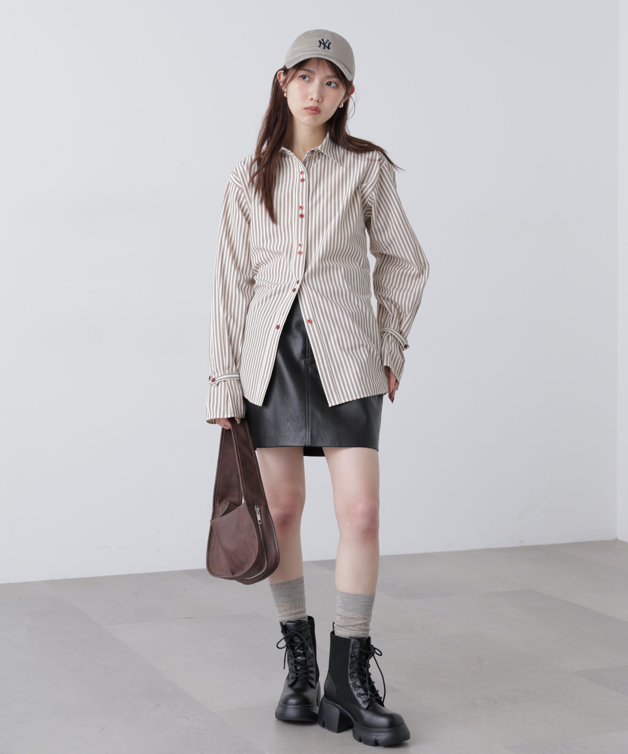  「ウエストシェイプレースアップシャツ」|シャツ・ブラウス|