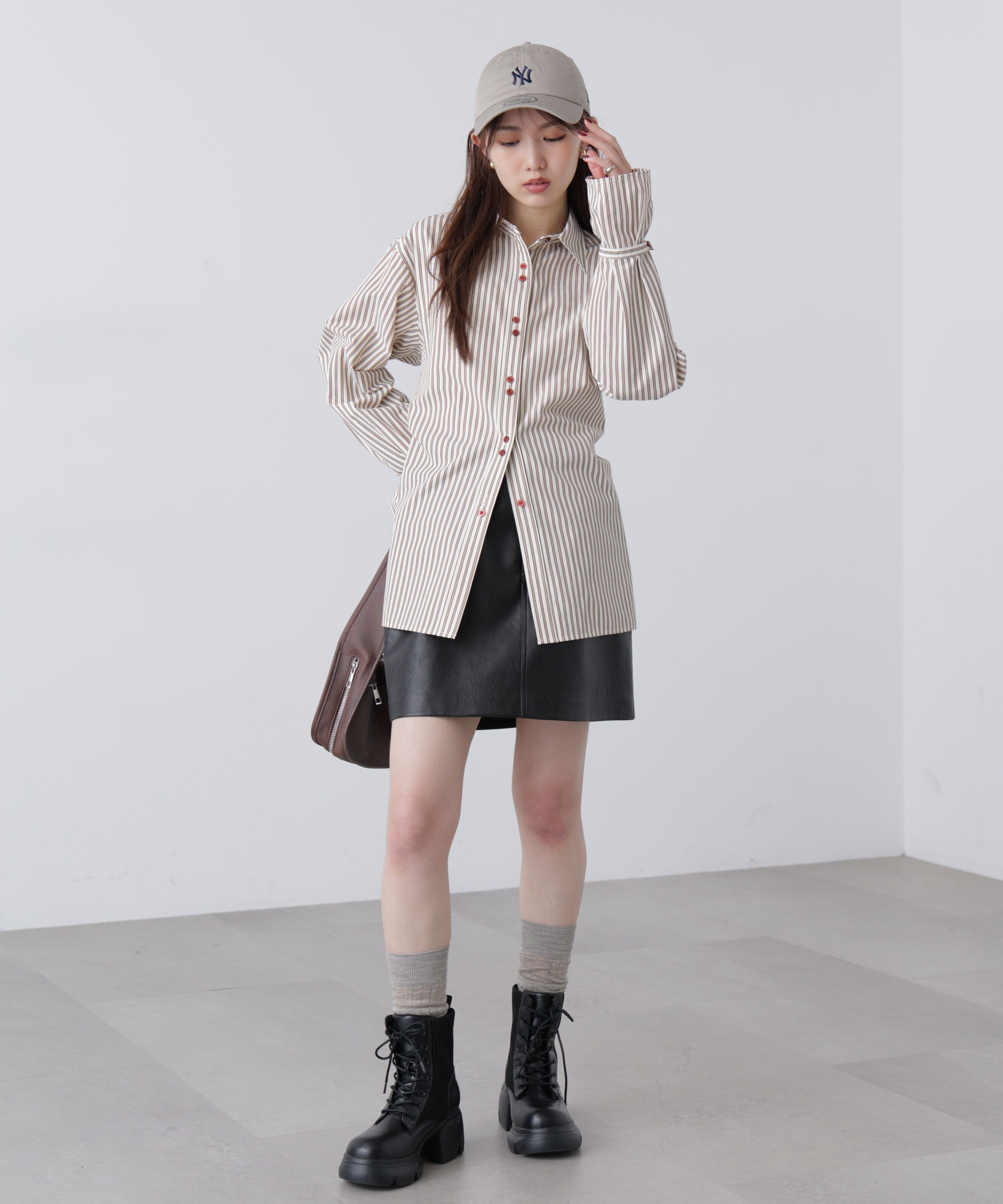  「ウエストシェイプレースアップシャツ」|シャツ・ブラウス|