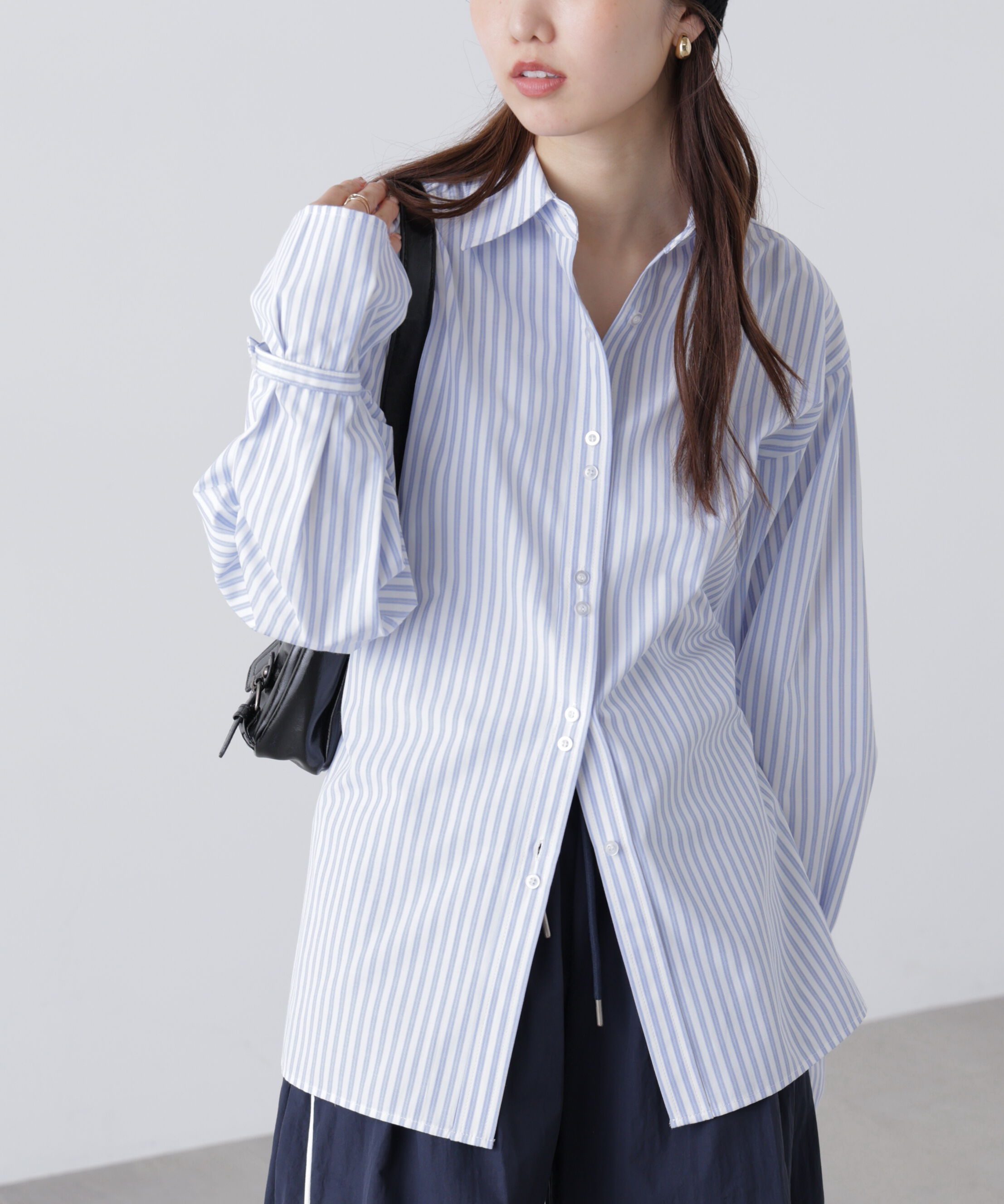  「ウエストシェイプレースアップシャツ」|シャツ・ブラウス|