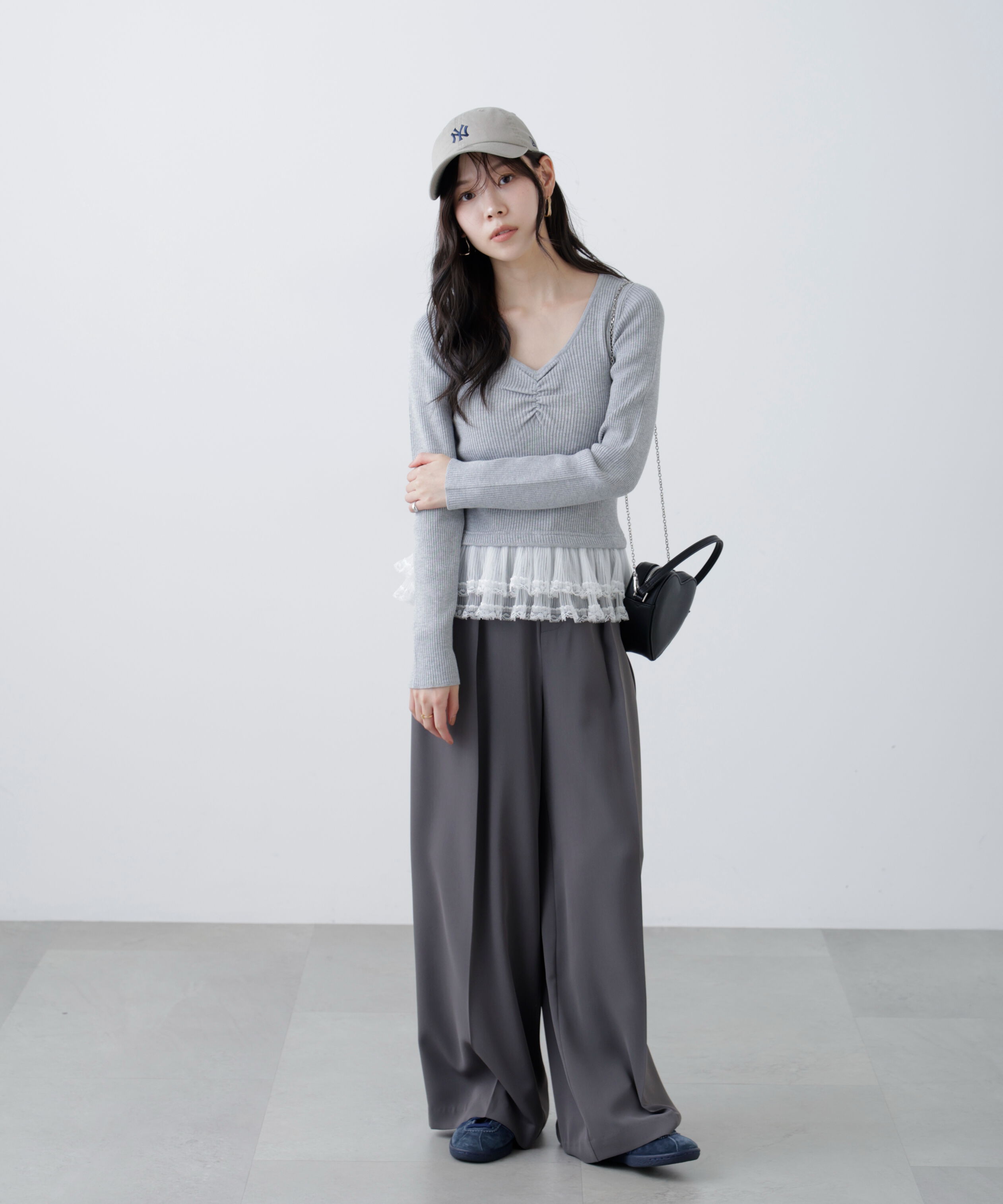  「レイヤードデザインリブニット」|ニット・セーター|