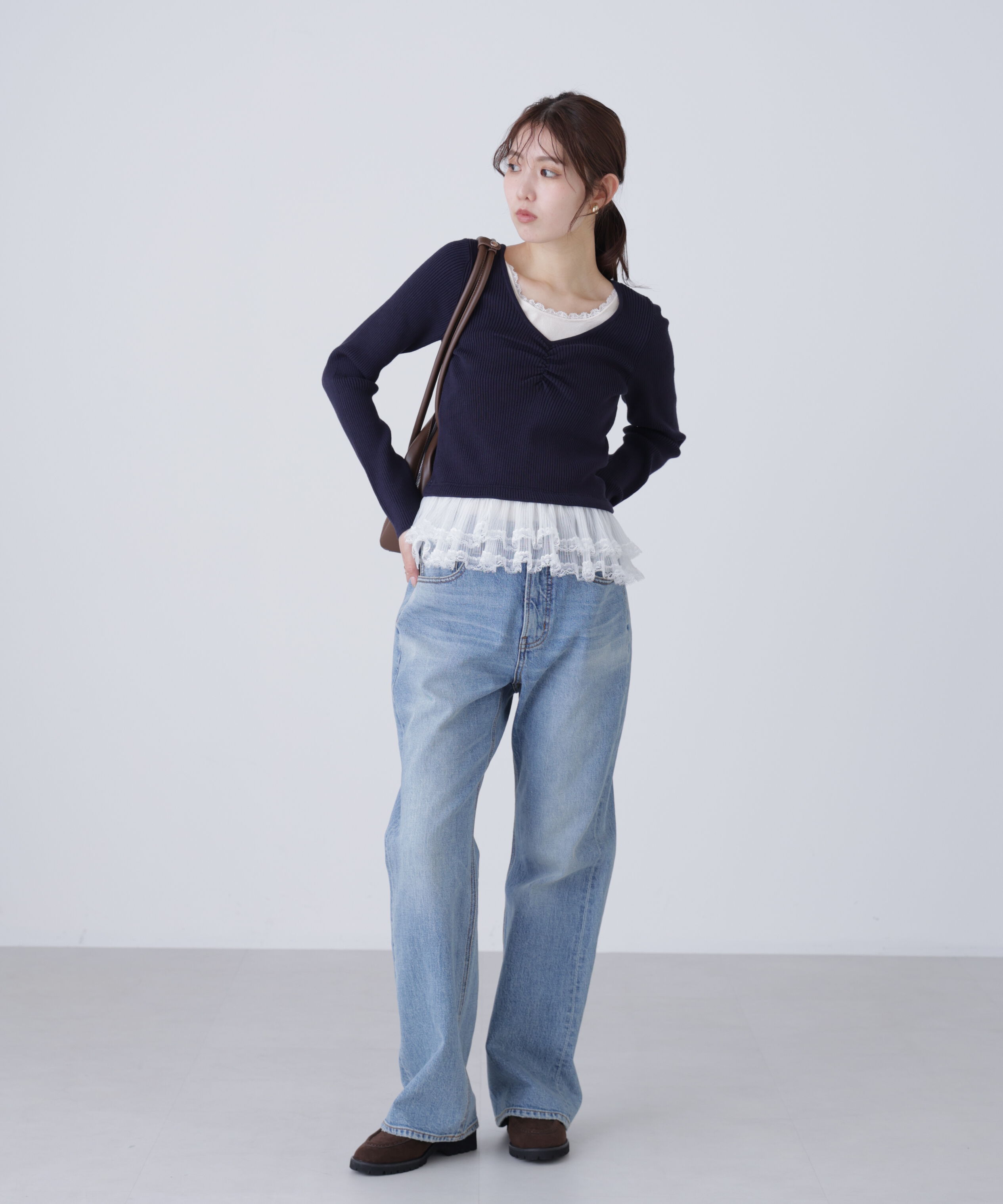  「レイヤードデザインリブニット」|ニット・セーター|