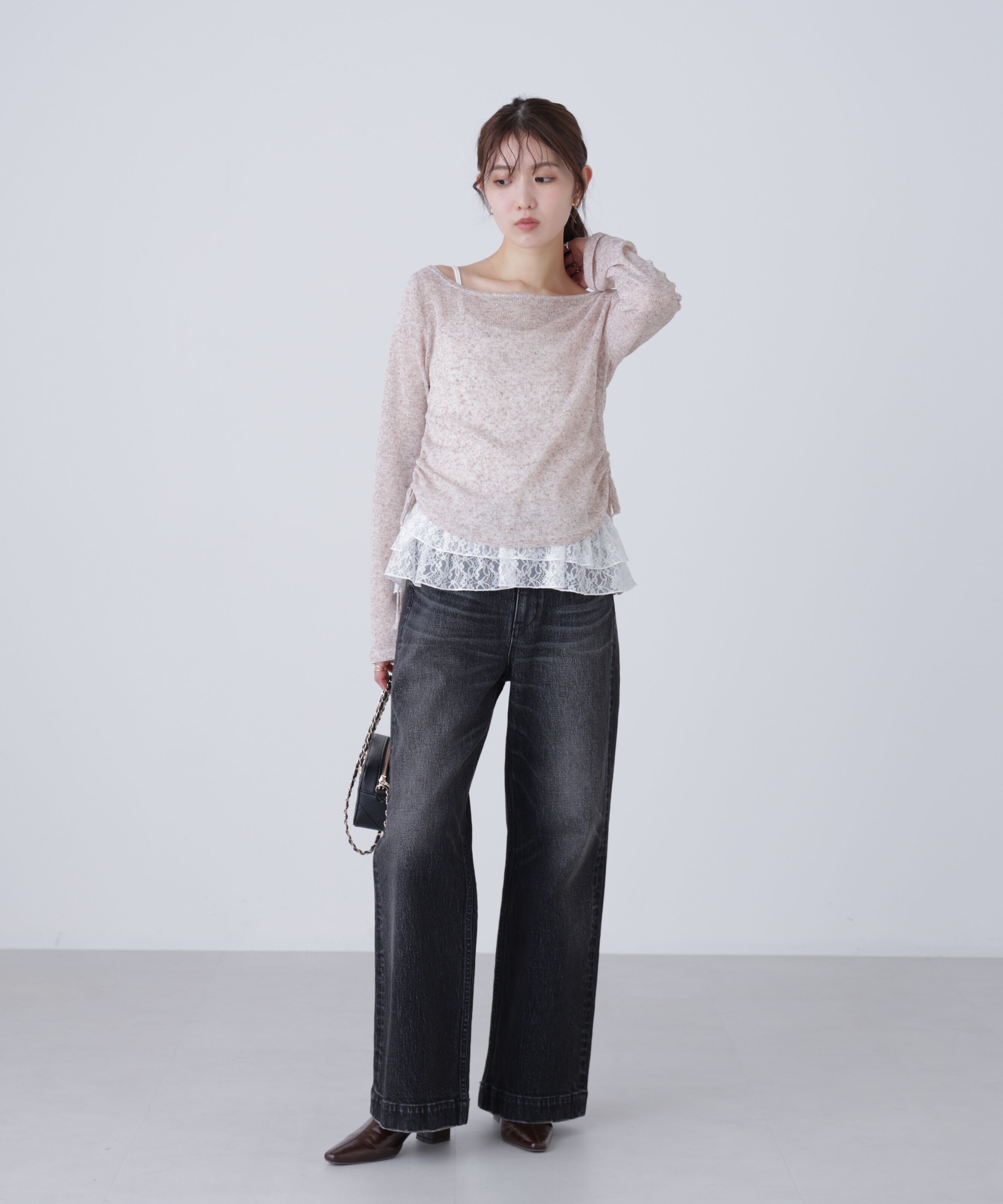  「メランジドロストレースティアードキャミセット」|Tシャツ・カットソー|