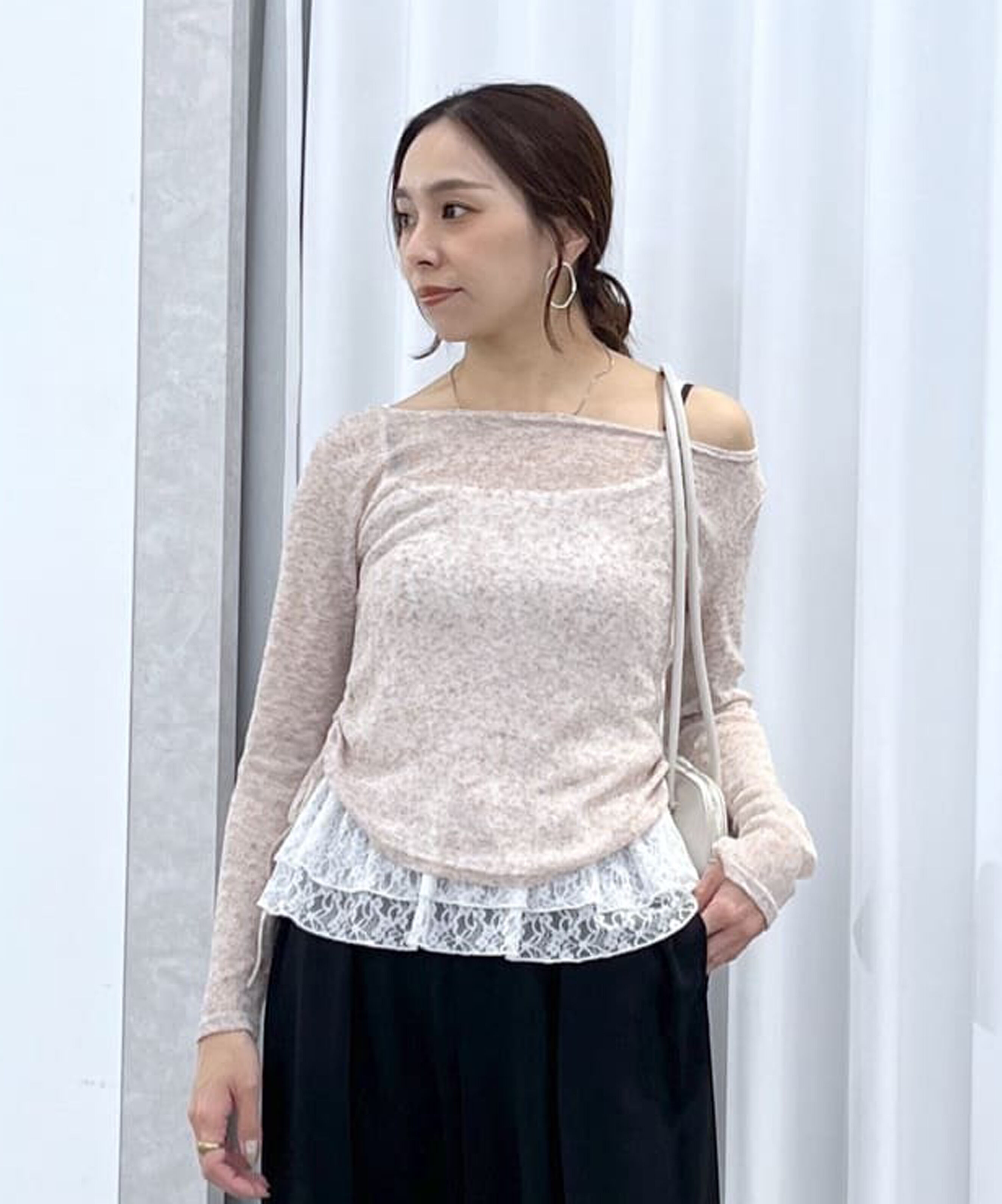  「メランジドロストレースティアードキャミセット」|Tシャツ・カットソー|