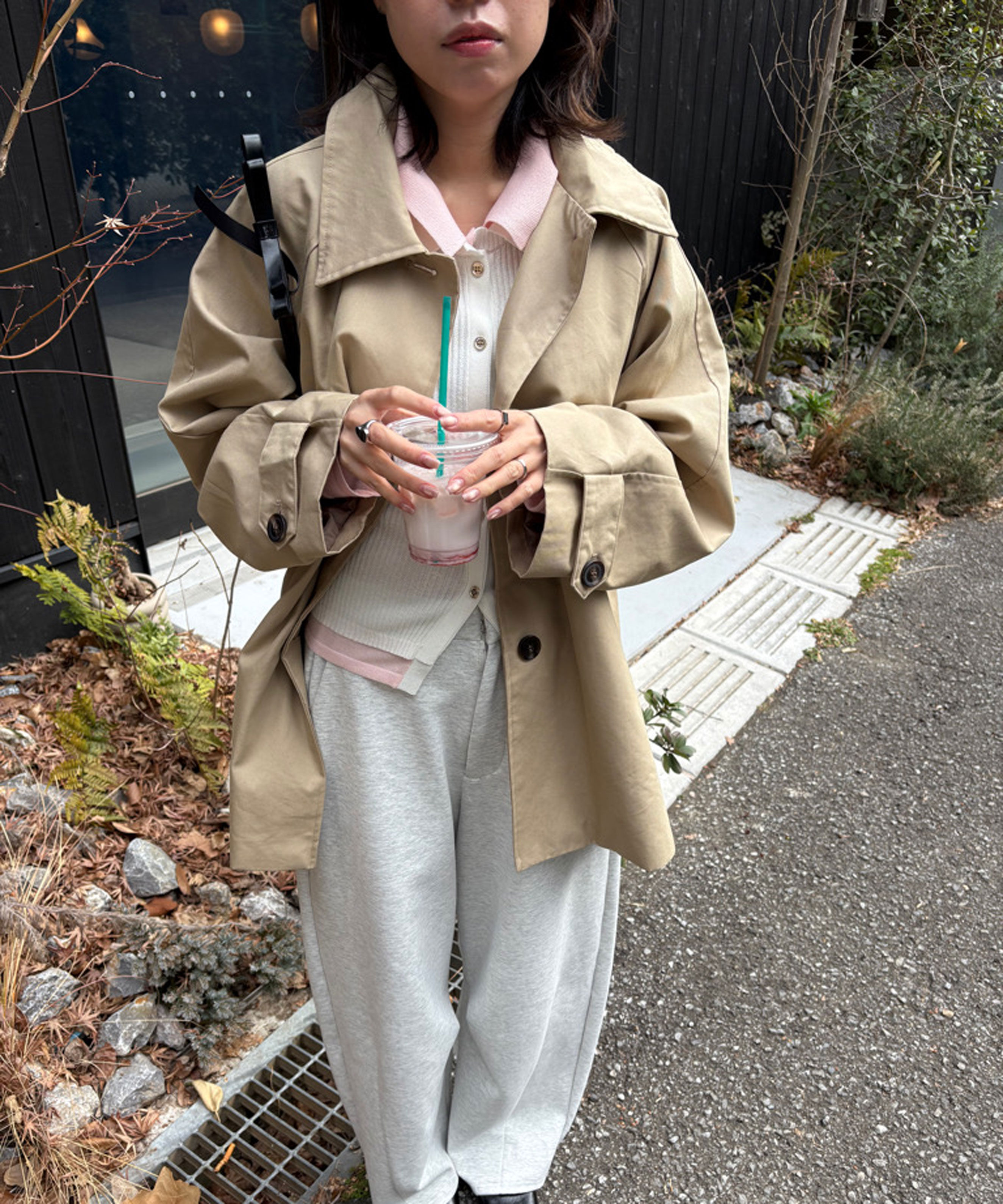  「レイヤー襟ポロリブニット〈MFM〉」|ニット・セーター|