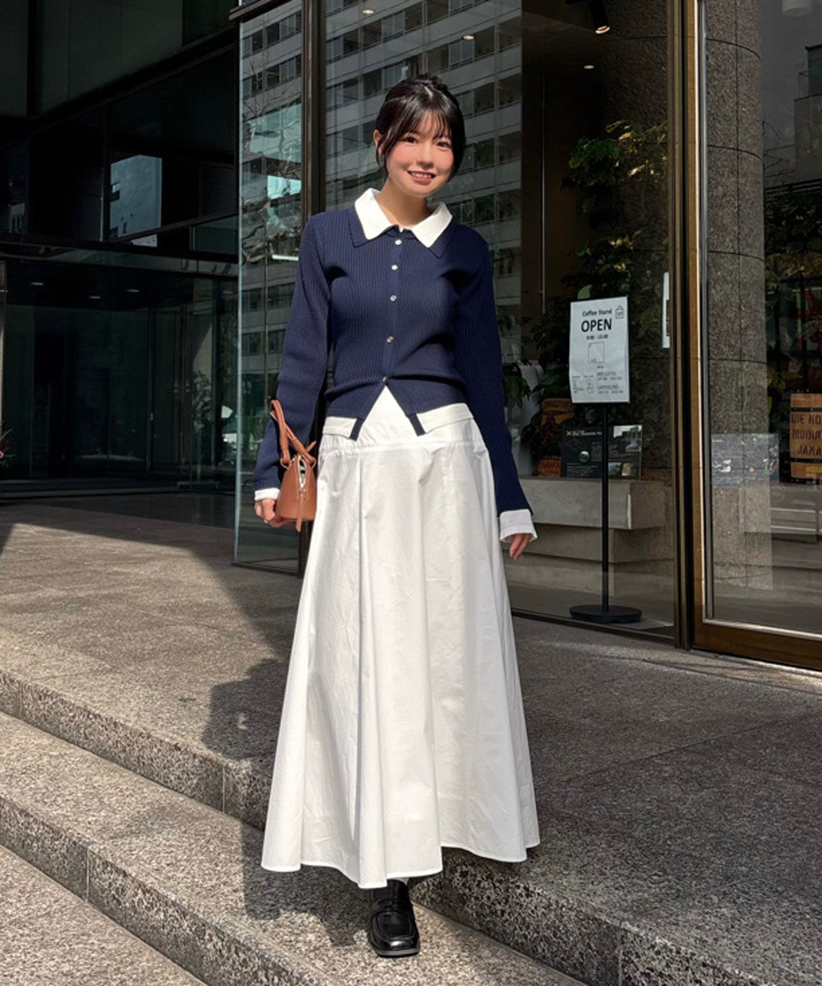  「レイヤー襟ポロリブニット〈MFM〉」|ニット・セーター|