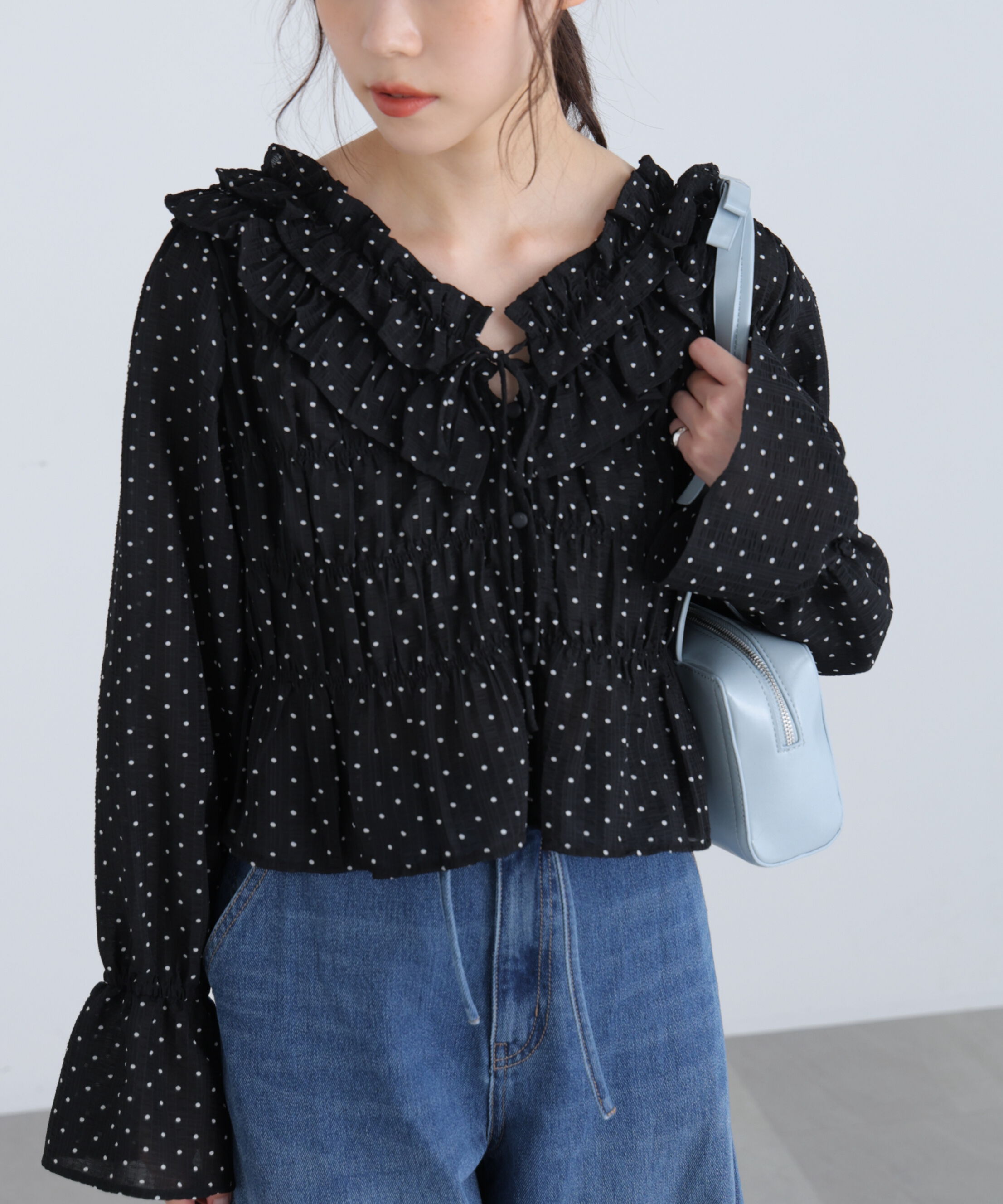  「アソート前後2wayフリルブラウス」|シャツ・ブラウス|ブラックベー 1