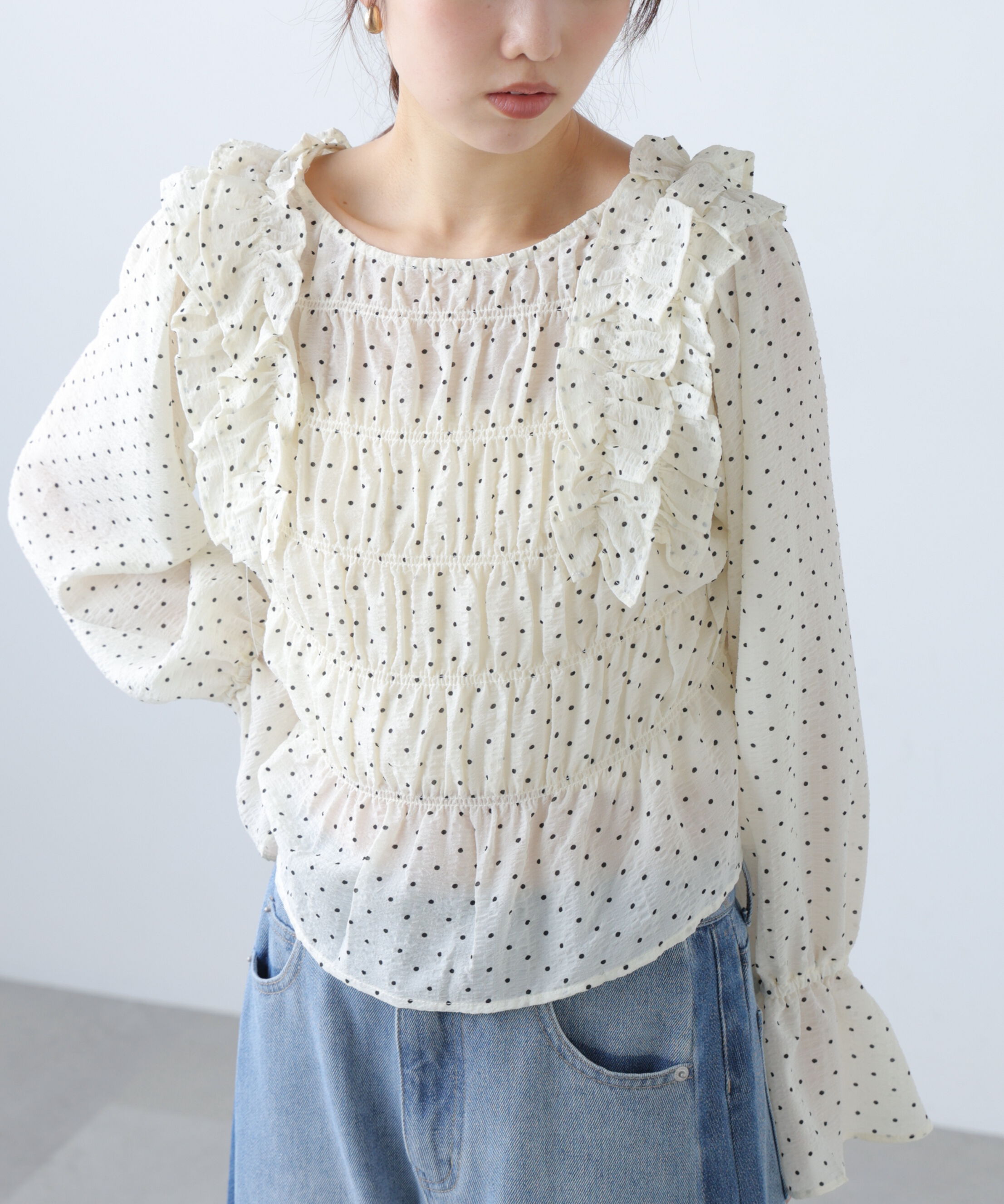  「アソート前後2wayフリルブラウス」|シャツ・ブラウス|