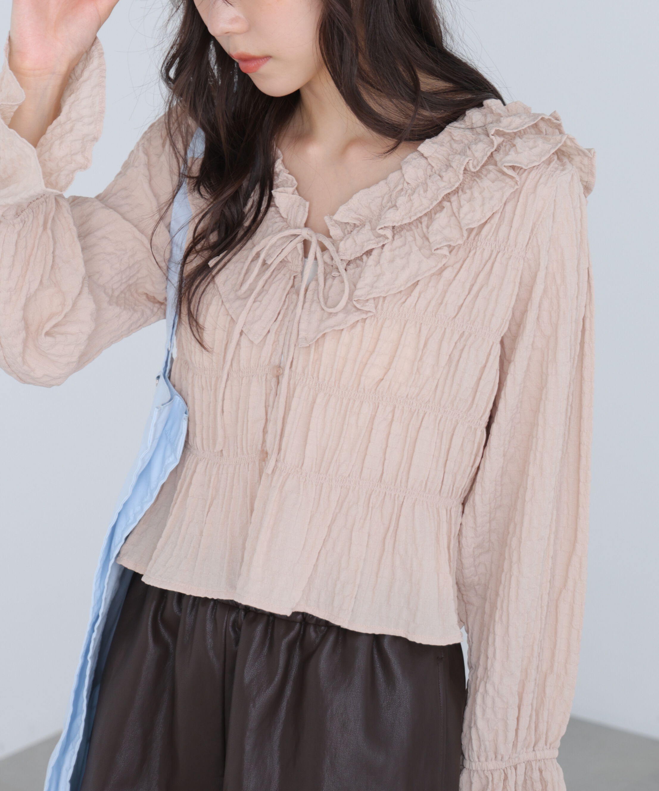  「アソート前後2wayフリルブラウス」|シャツ・ブラウス|