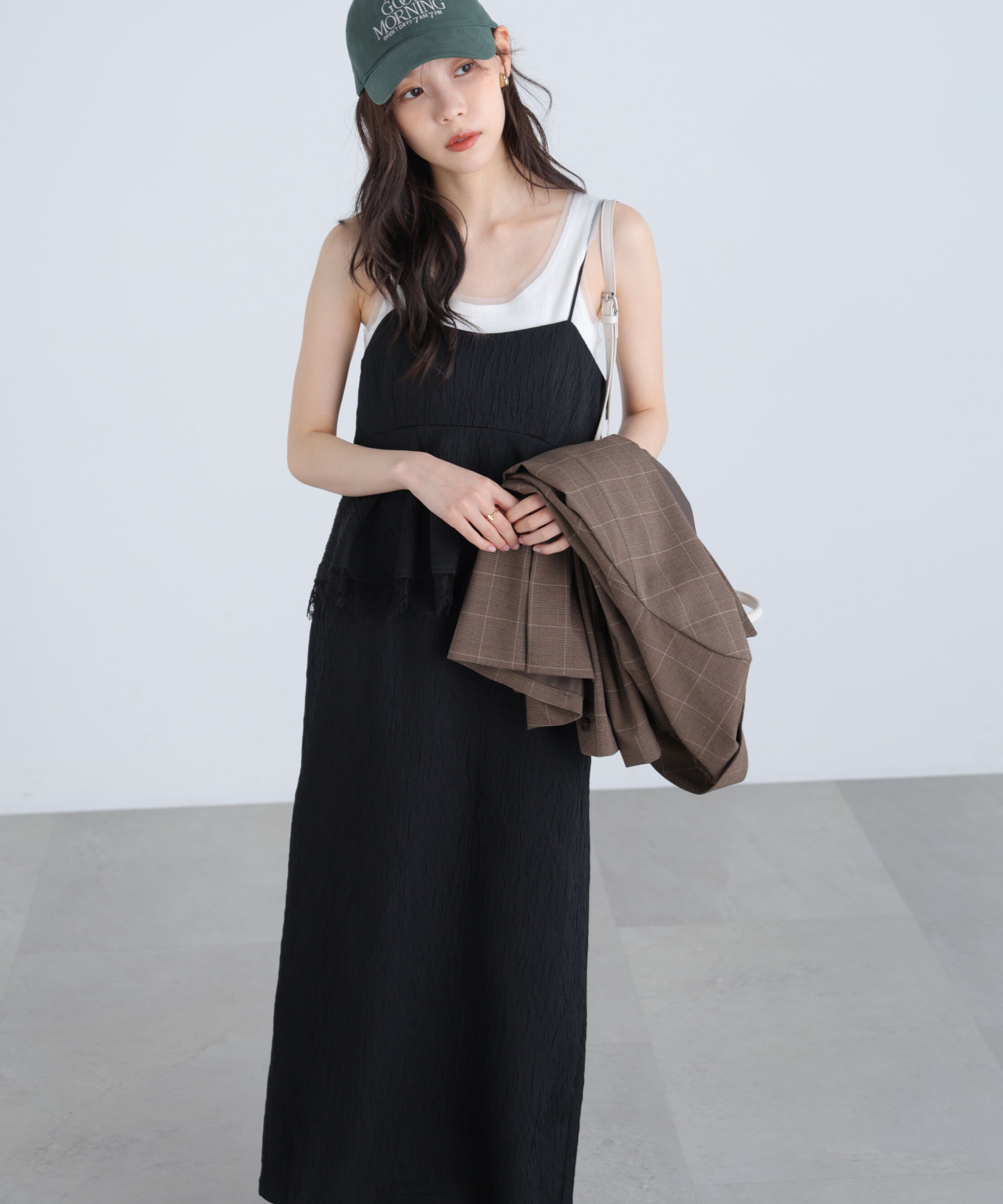  「ペプラムレースキャミワンピース」|ワンピース|