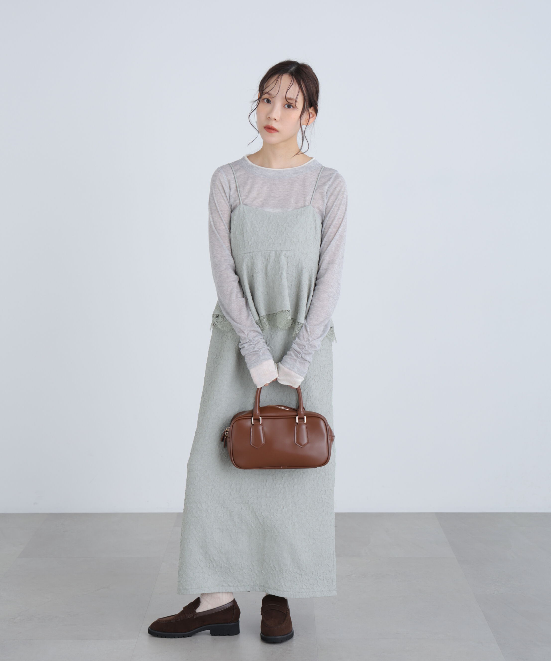  「ペプラムレースキャミワンピース」|ワンピース|