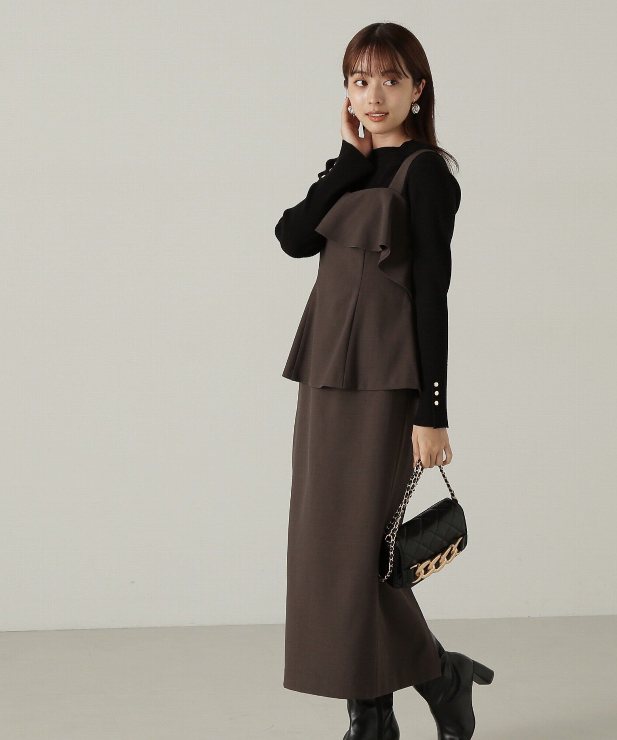 PROPORTION BODY DRESSING「ペプラムタイトジャンスカ　24AW」|ワンピース|