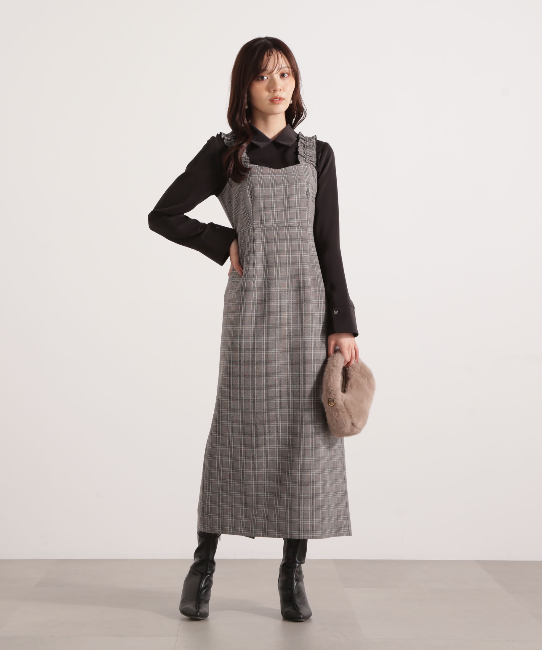 PROPORTION BODY DRESSING「フリルショルダーワンピース 25AW」|ワンピース|