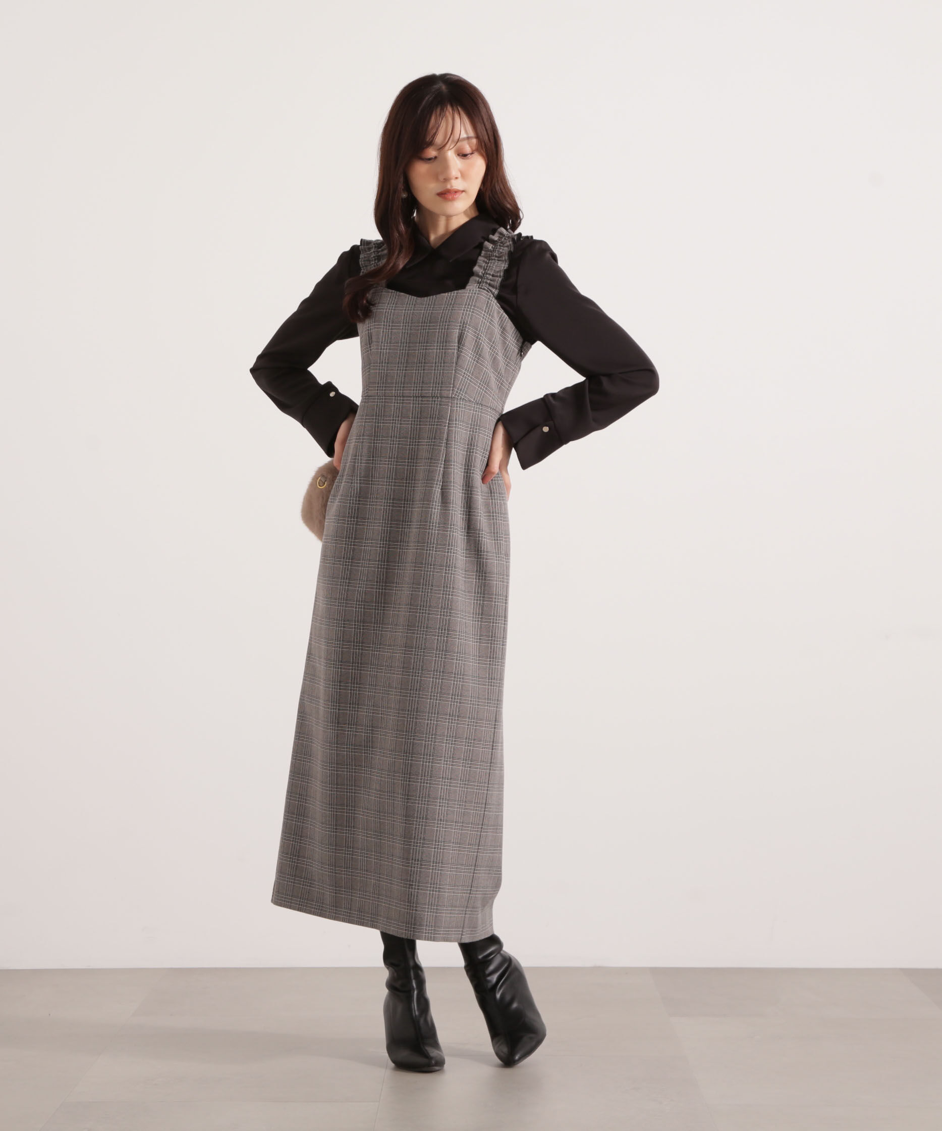 PROPORTION BODY DRESSING「フリルショルダーワンピース 25AW」|ワンピース|