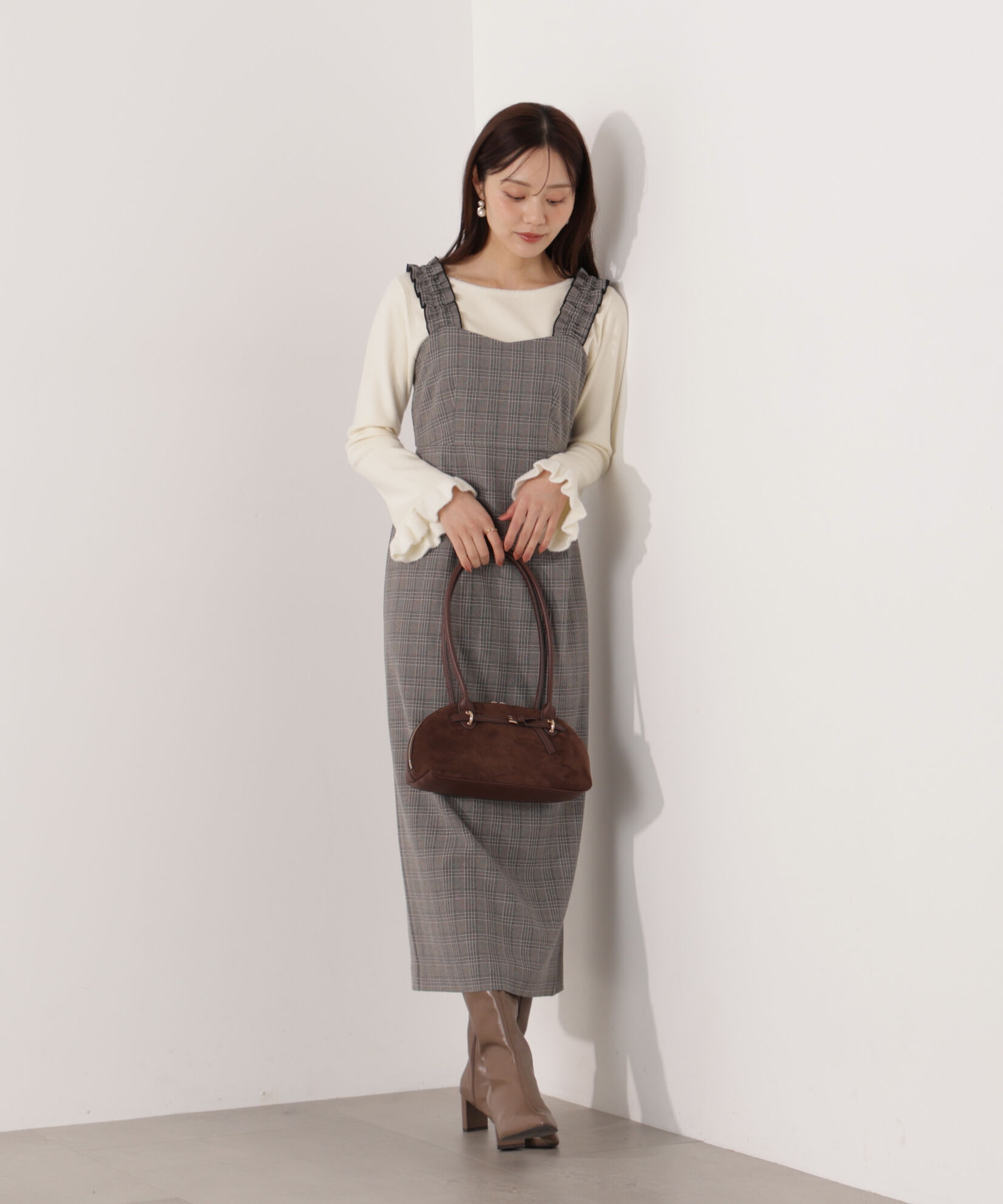 PROPORTION BODY DRESSING「フリルショルダーワンピース 25AW」|ワンピース|