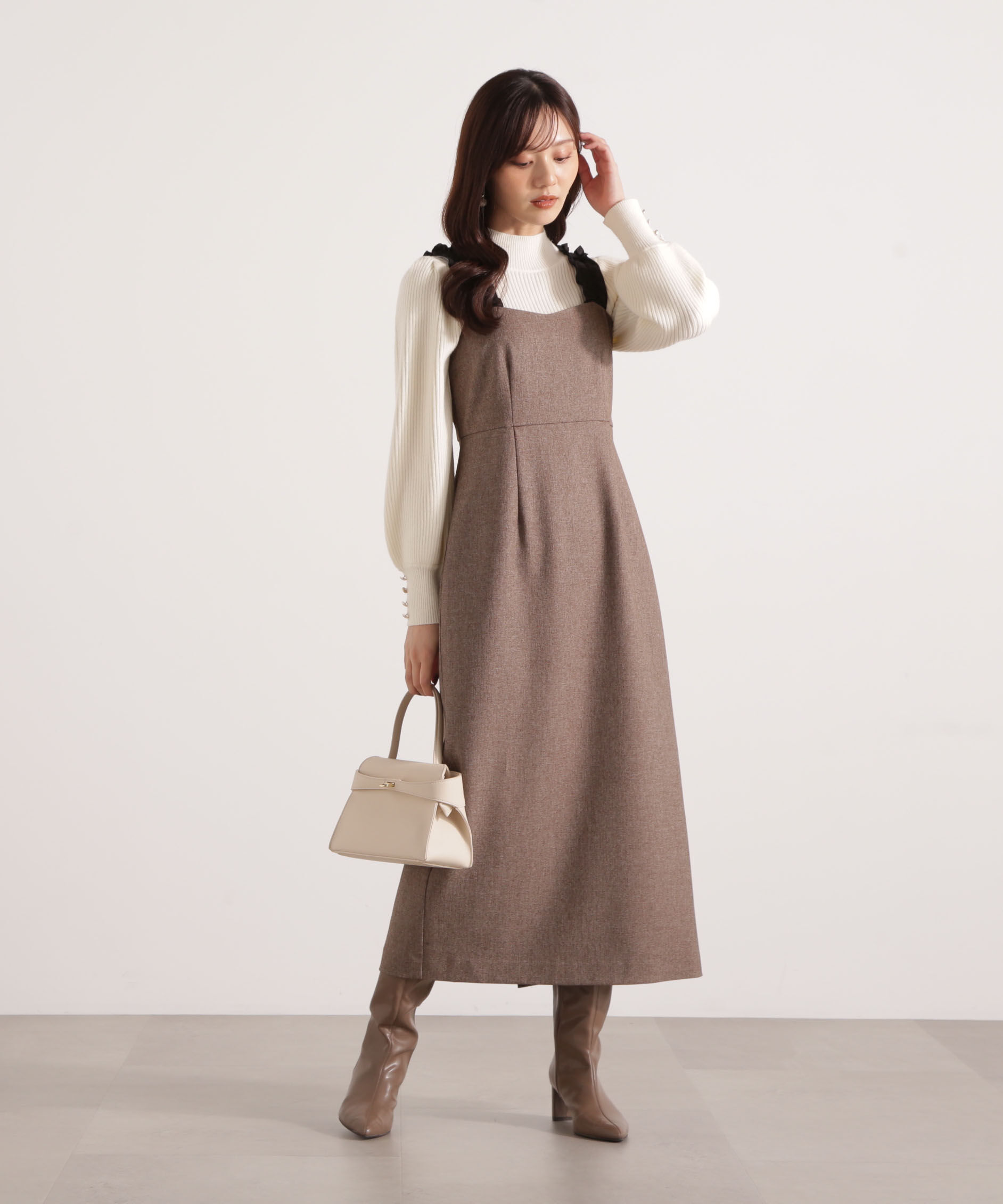 PROPORTION BODY DRESSING「フリルショルダーワンピース 25AW」|ワンピース|