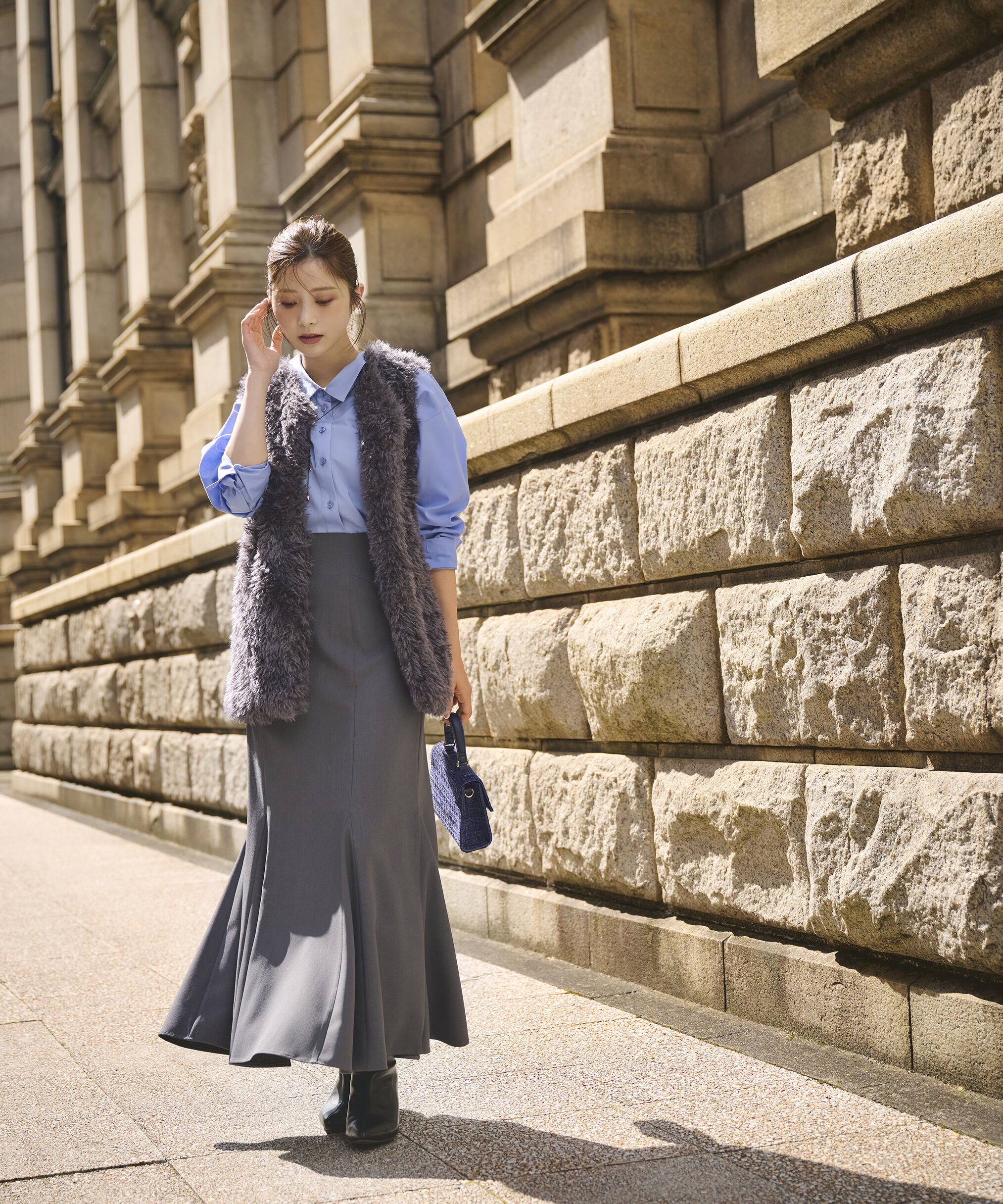 PROPORTION BODY DRESSING「フェイクファージレ 25AW」|ブルゾン・スタジャン|