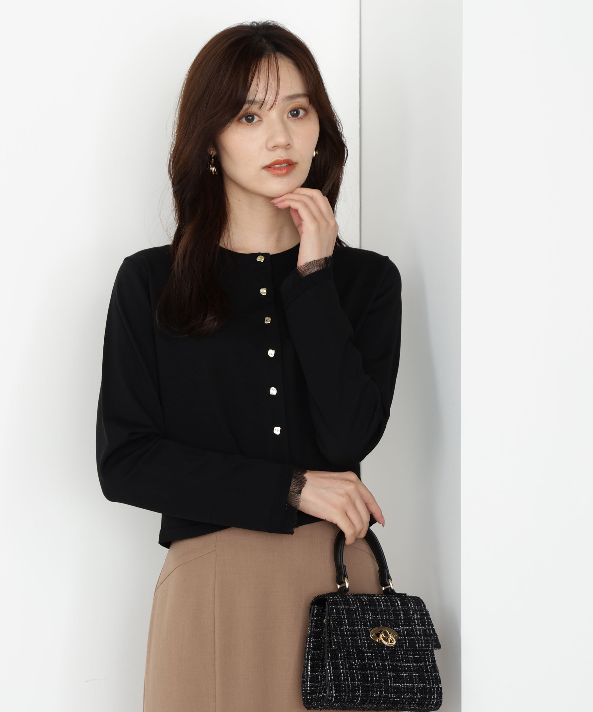 PROPORTION BODY DRESSING「＜ハンドウォッシャブル＞ゴールド釦カーディガン 25AW」|カーディガン|