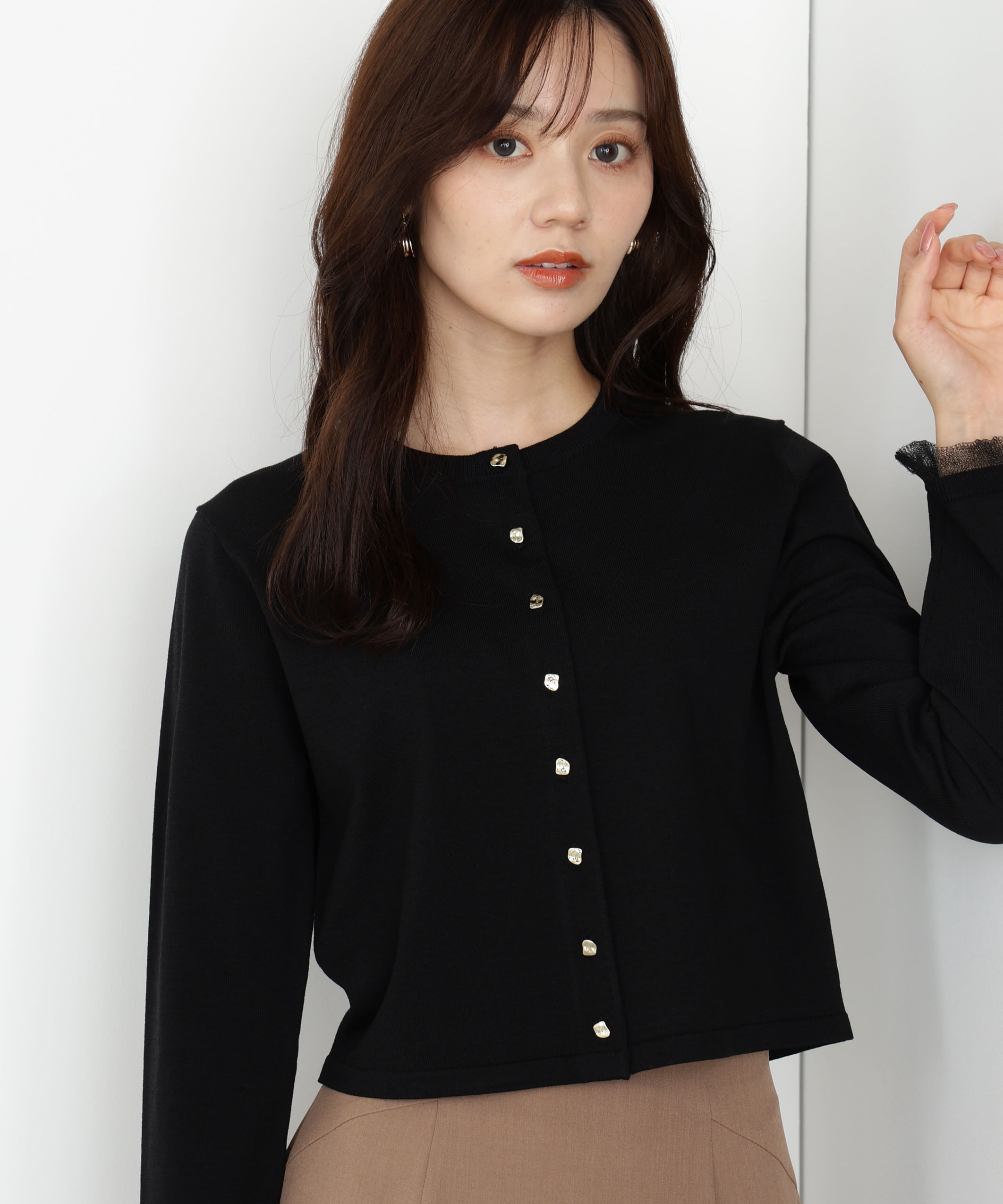 PROPORTION BODY DRESSING「＜ハンドウォッシャブル＞ゴールド釦カーディガン 25AW」|カーディガン|