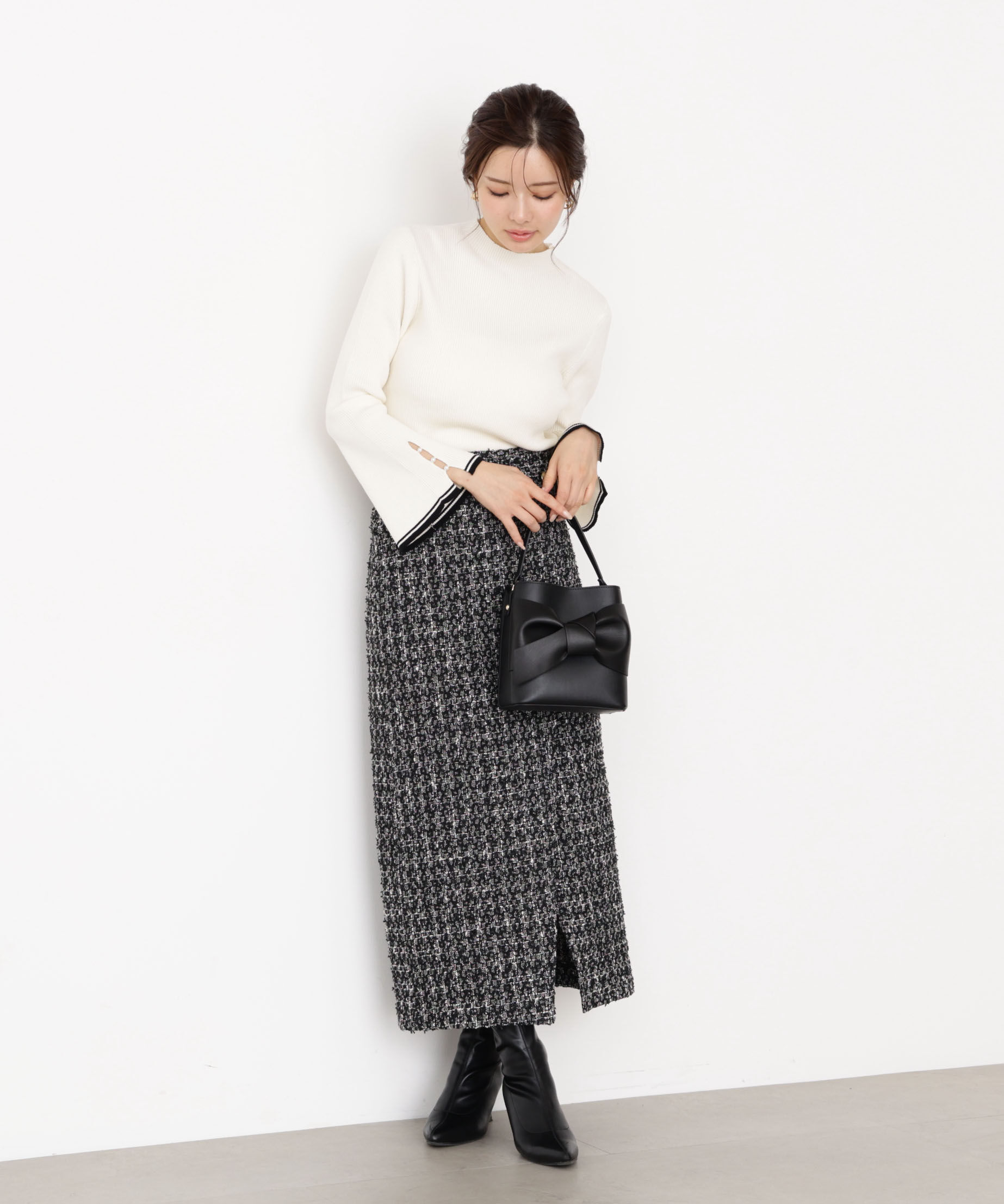 PROPORTION BODY DRESSING「ラメツイードナロースカート 25AW」|スカート|