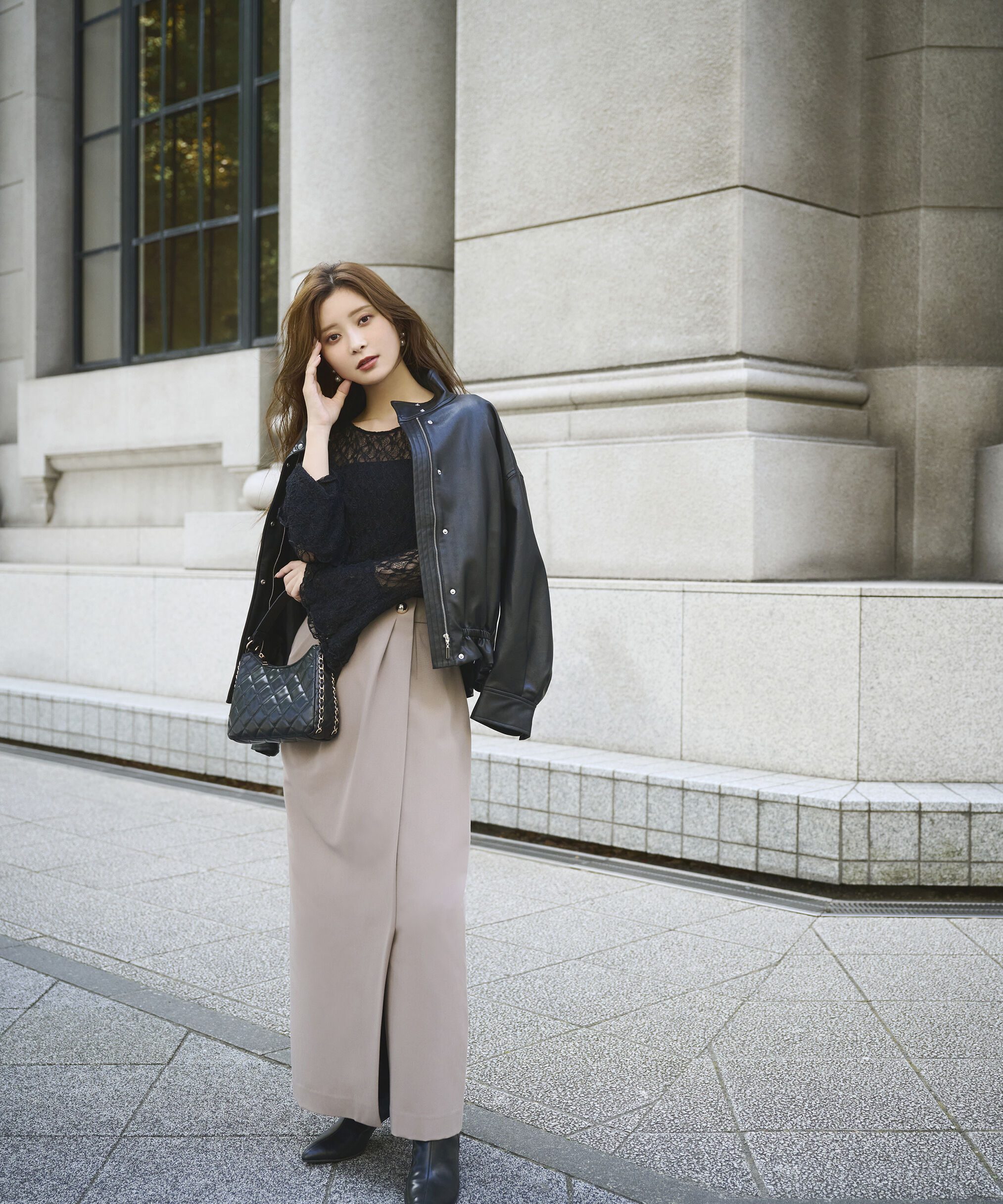 PROPORTION BODY DRESSING「合皮ドロストブルゾン 25AW」|ブルゾン・スタジャン|