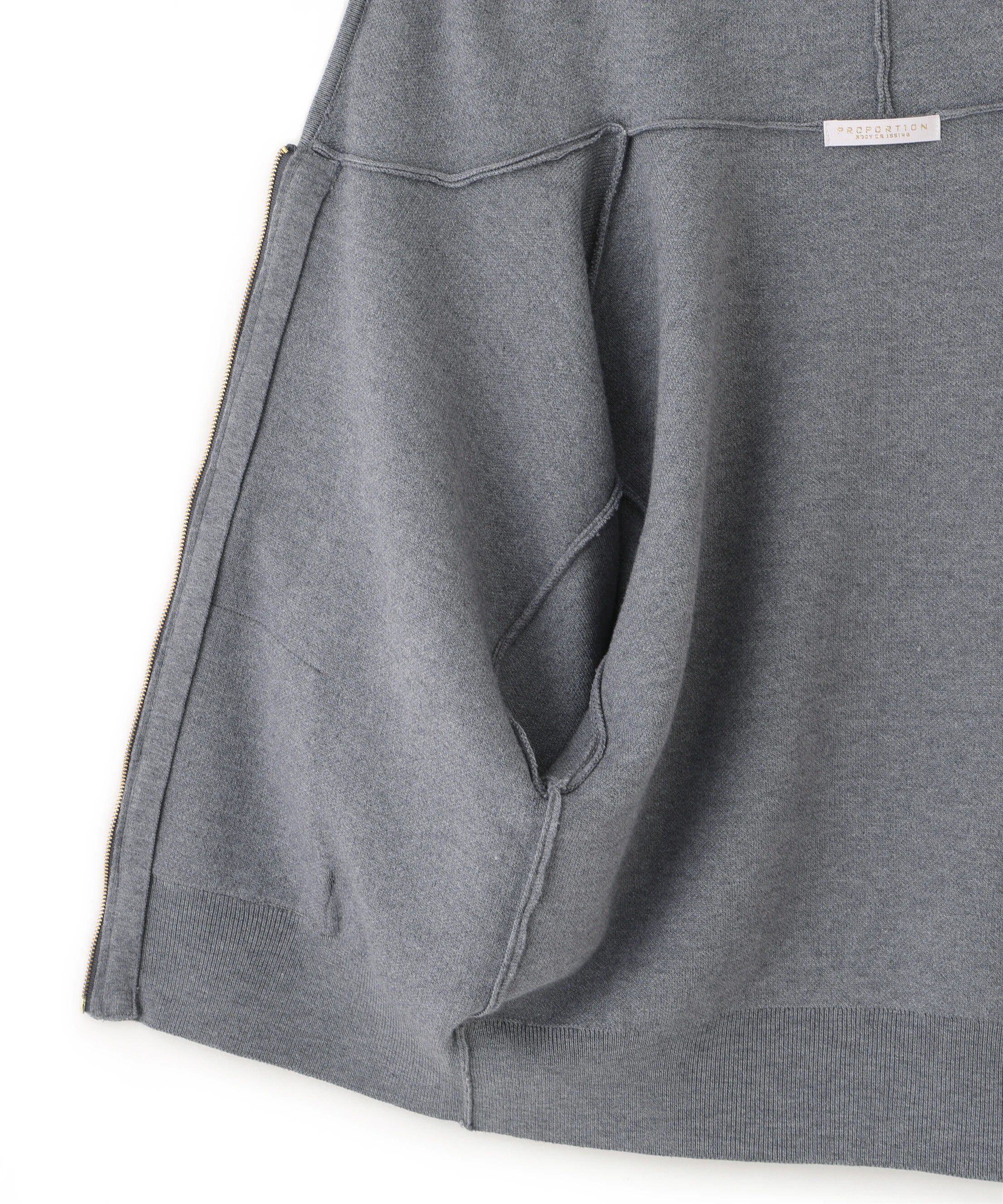 PROPORTION BODY DRESSING「エコファー付きニットパーカー 25AW」|ニット・セーター|