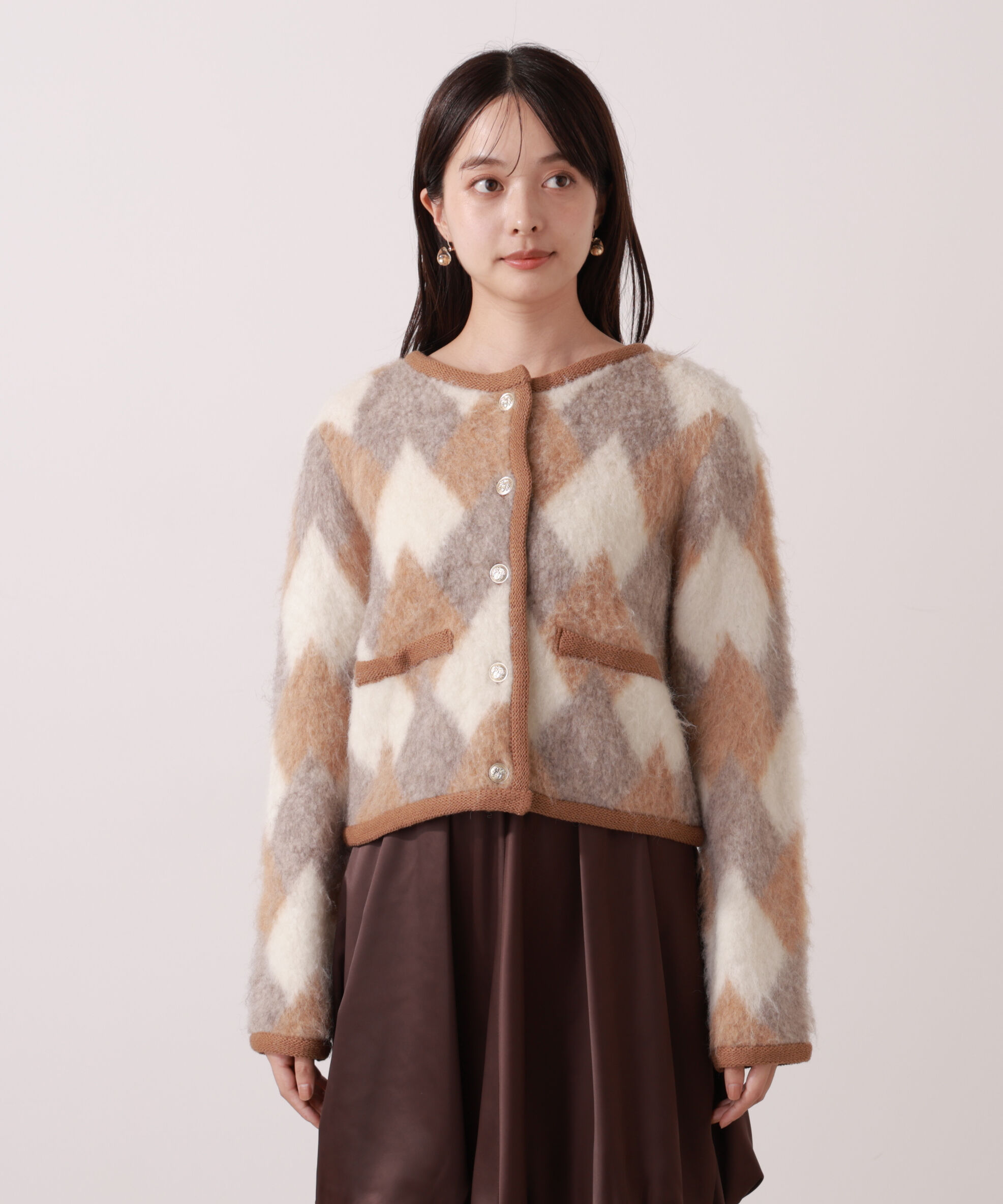 PROPORTION BODY DRESSING「シャギーニットジャケット」|カーディガン|