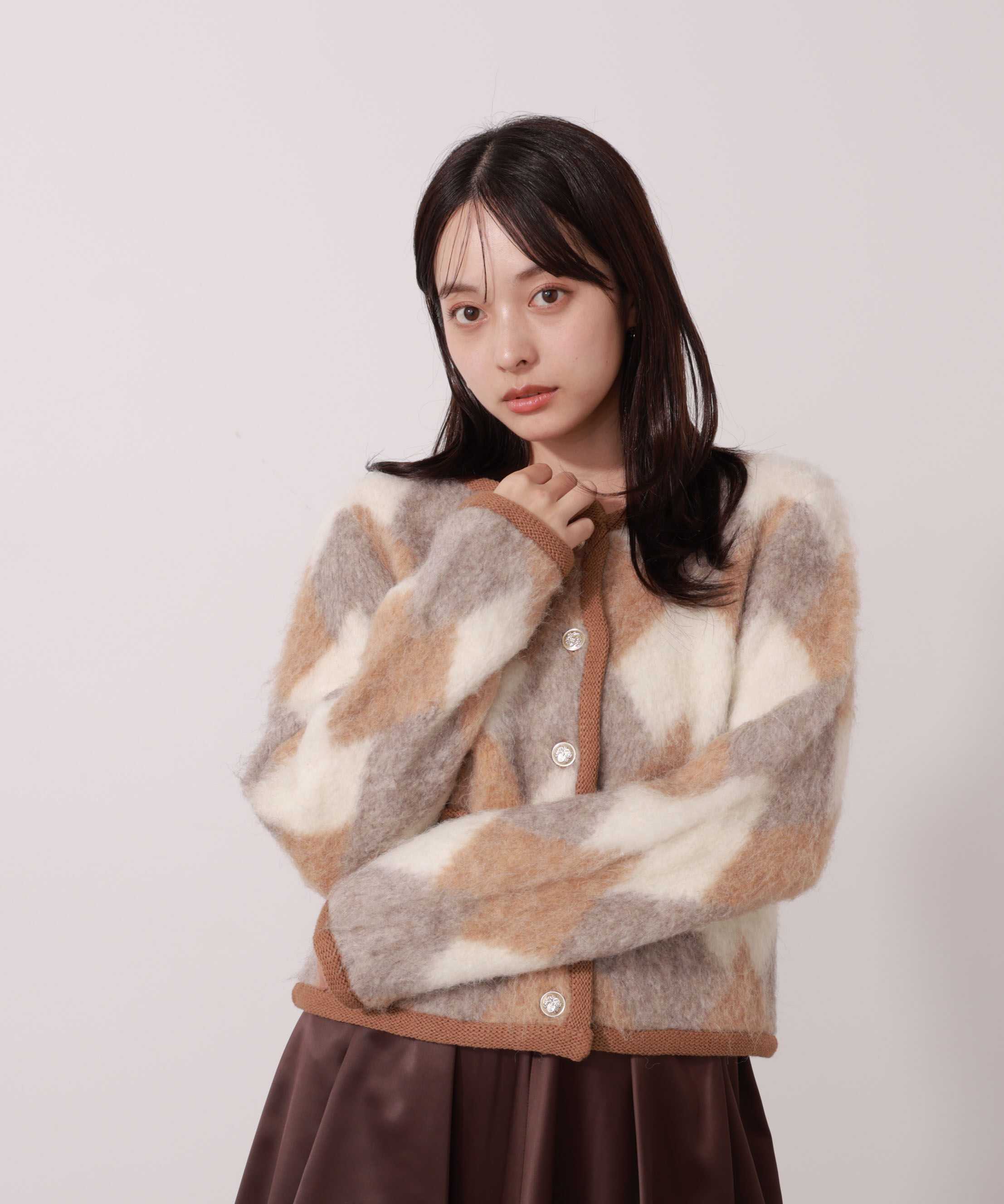 PROPORTION BODY DRESSING「シャギーニットジャケット」|カーディガン|