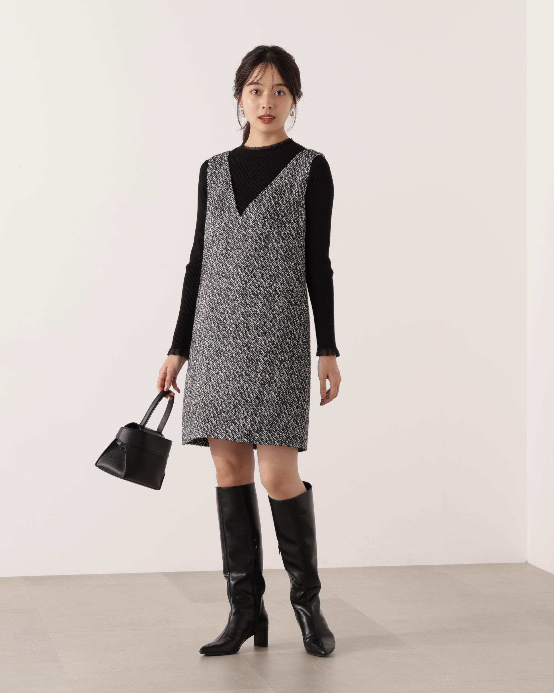 PROPORTION BODY DRESSING「ツイードミニジャンスカ 25AW」|ワンピース|