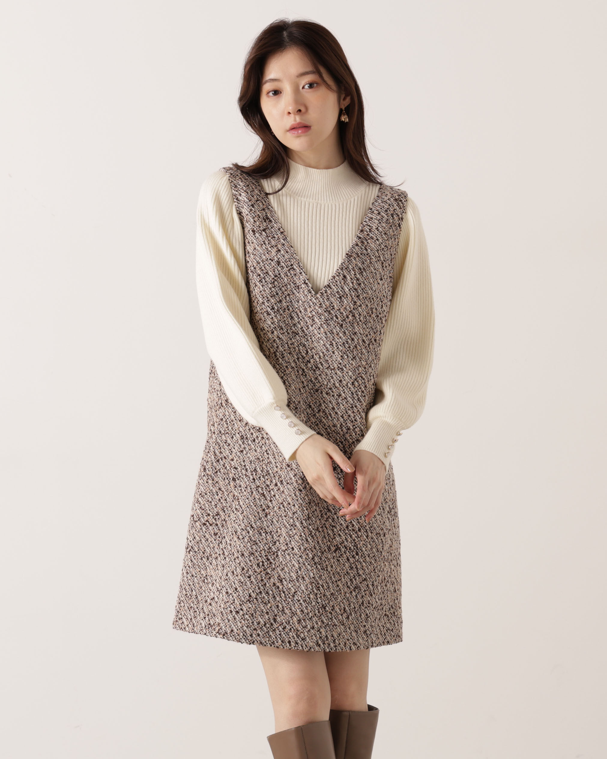 PROPORTION BODY DRESSING「ツイードミニジャンスカ 25AW」|ワンピース|