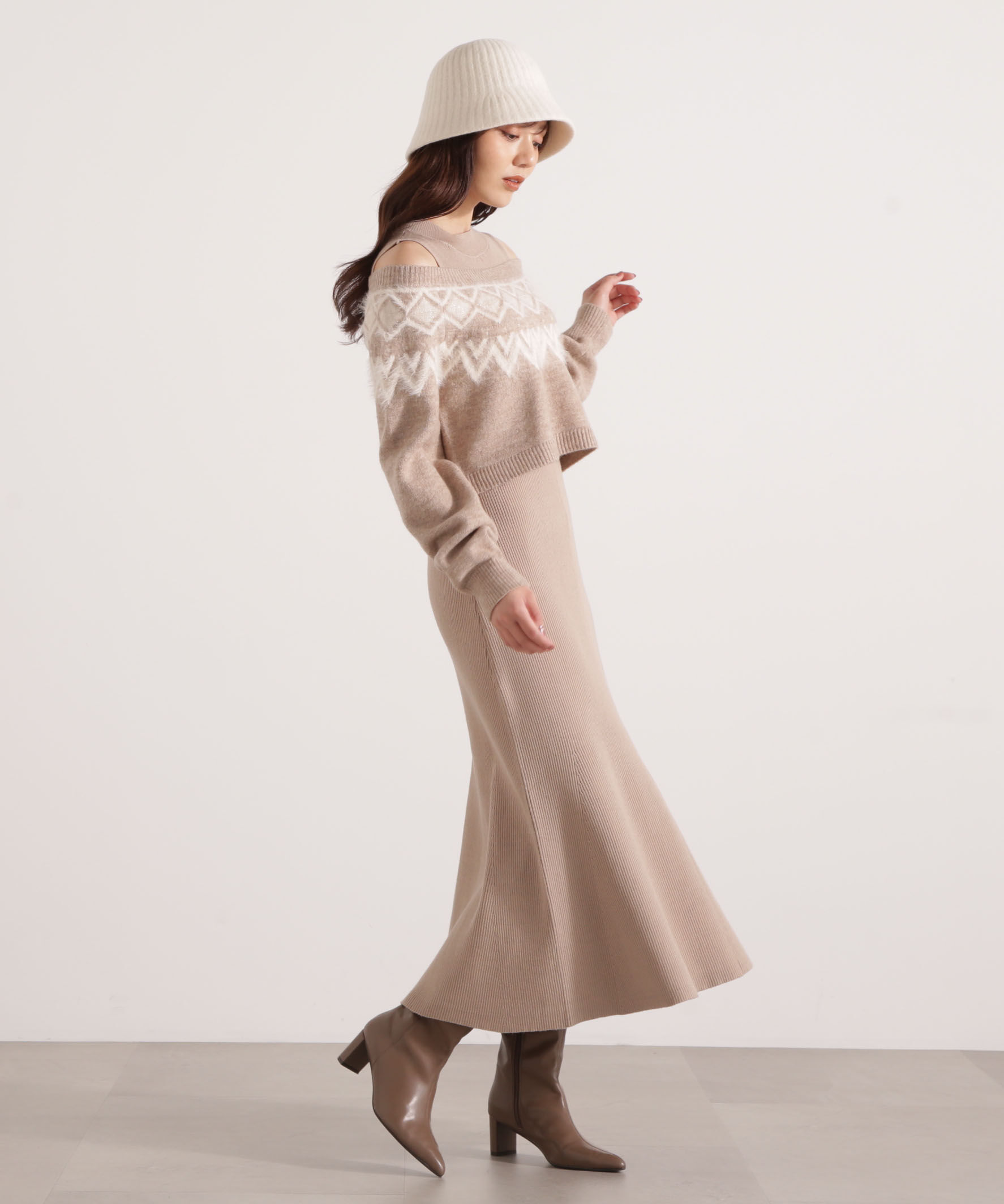 PROPORTION BODY DRESSING「ノルディックニットSETUP ワンピース 25AW」|ワンピース|