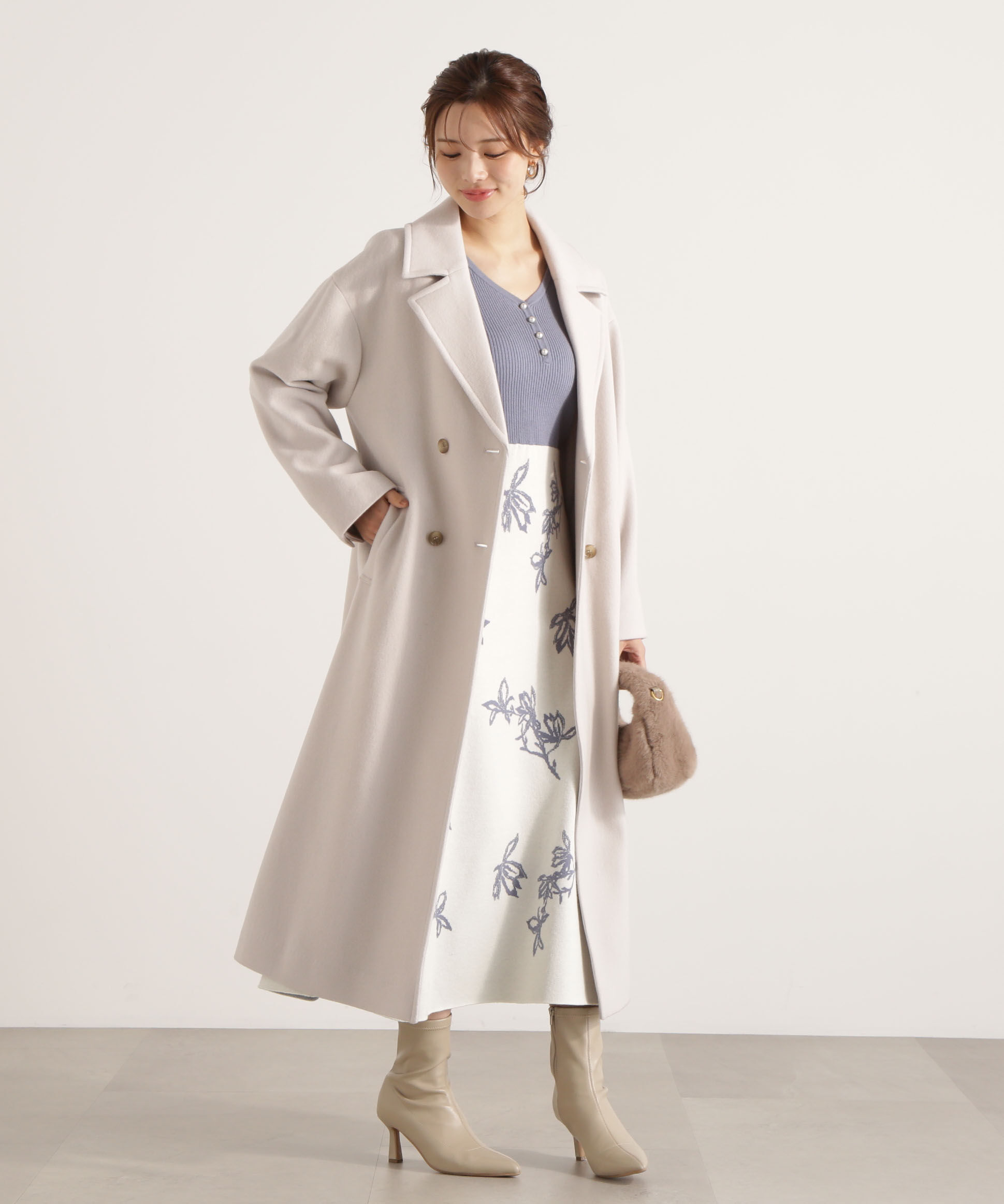 PROPORTION BODY DRESSING「花柄ジャガードニットワンピース 25AW」|ワンピース|