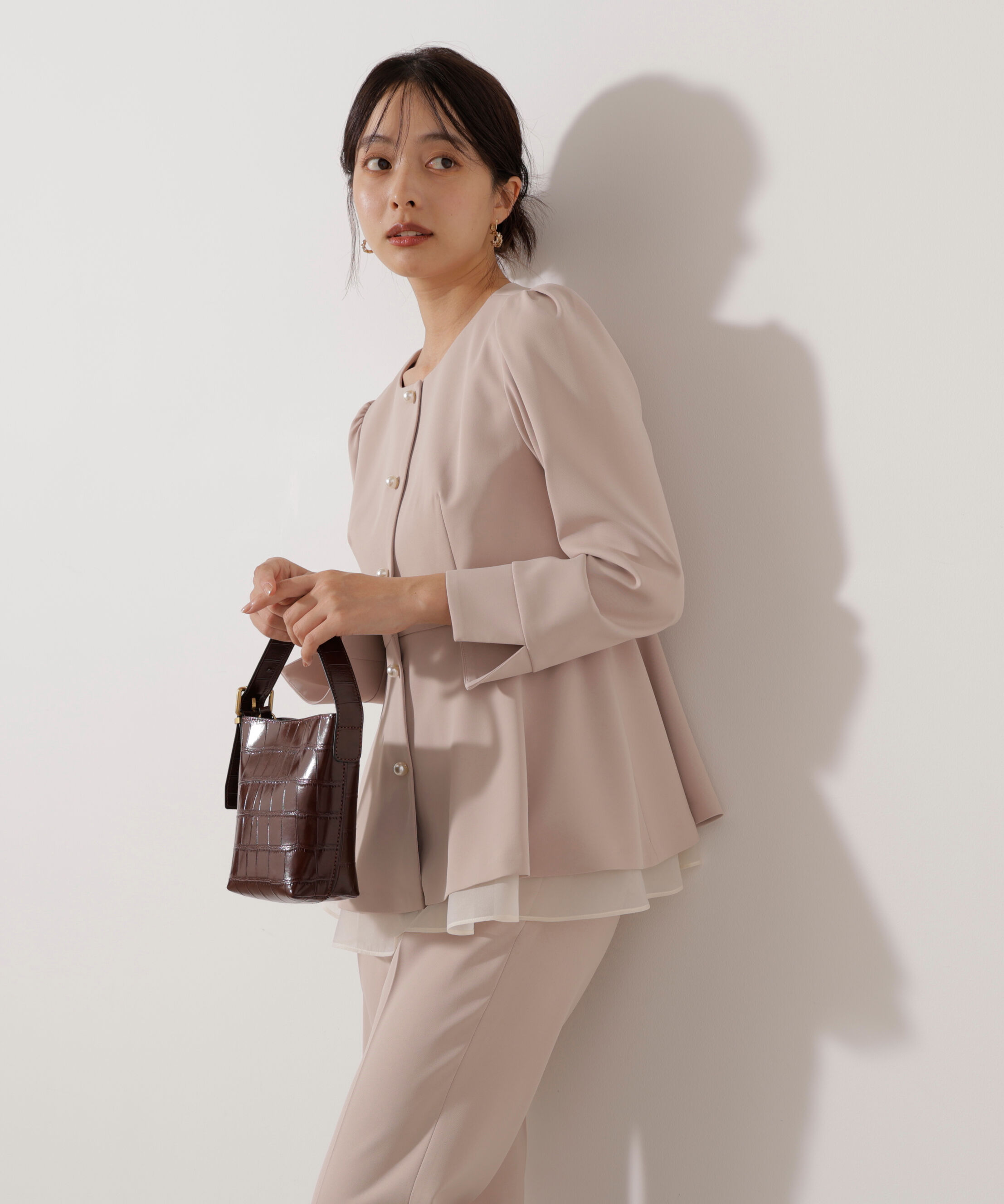 PROPORTION BODY DRESSING「＜セットアップ対応＞ペプラムジャケット」|ブルゾン・スタジャン|