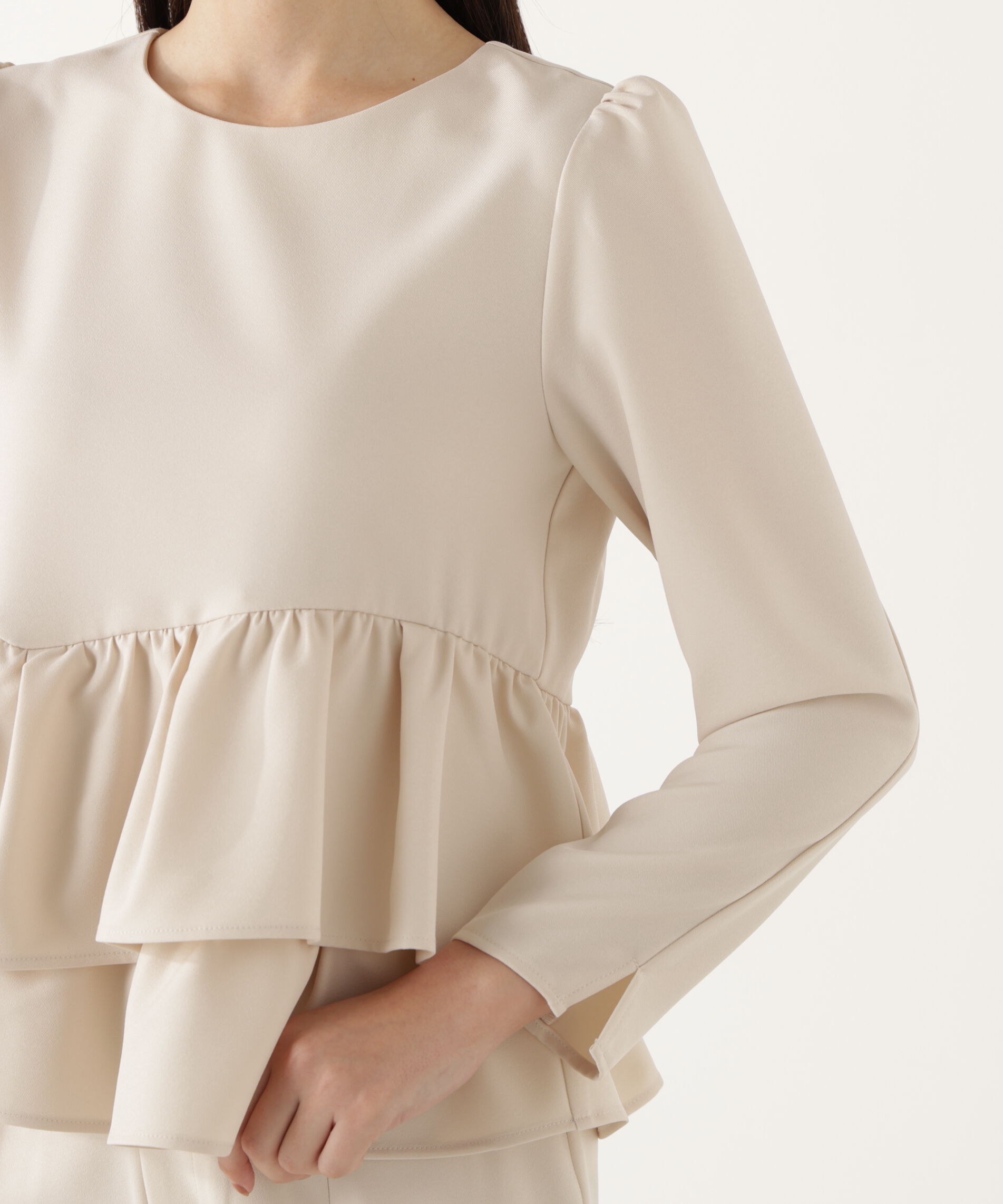 PROPORTION BODY DRESSING「＜ウォッシャブル＞ランダムヘムペプラムブラウス」|シャツ・ブラウス|