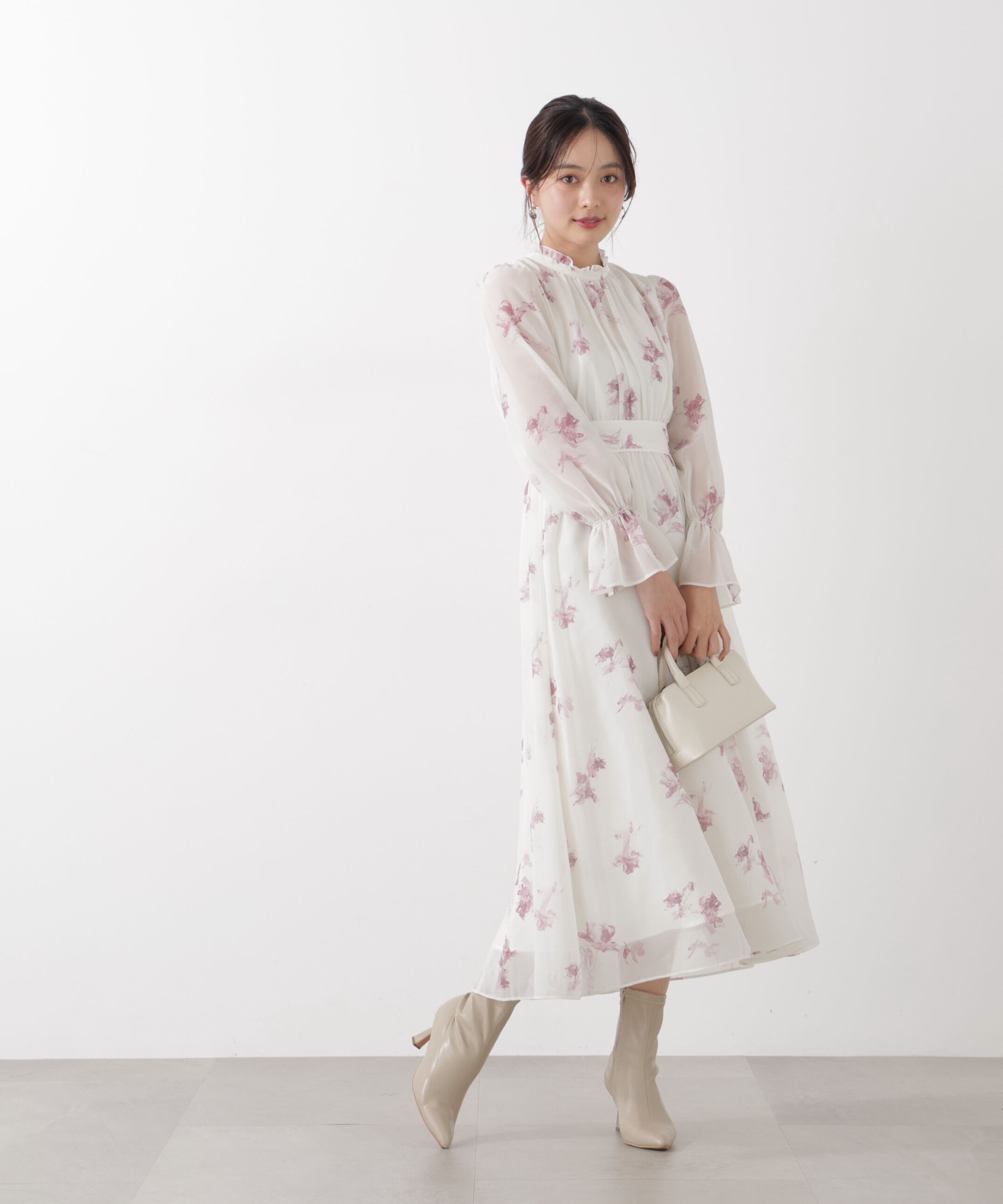 PROPORTION BODY DRESSING「花柄プリントギャザーワンピース」|ワンピース|