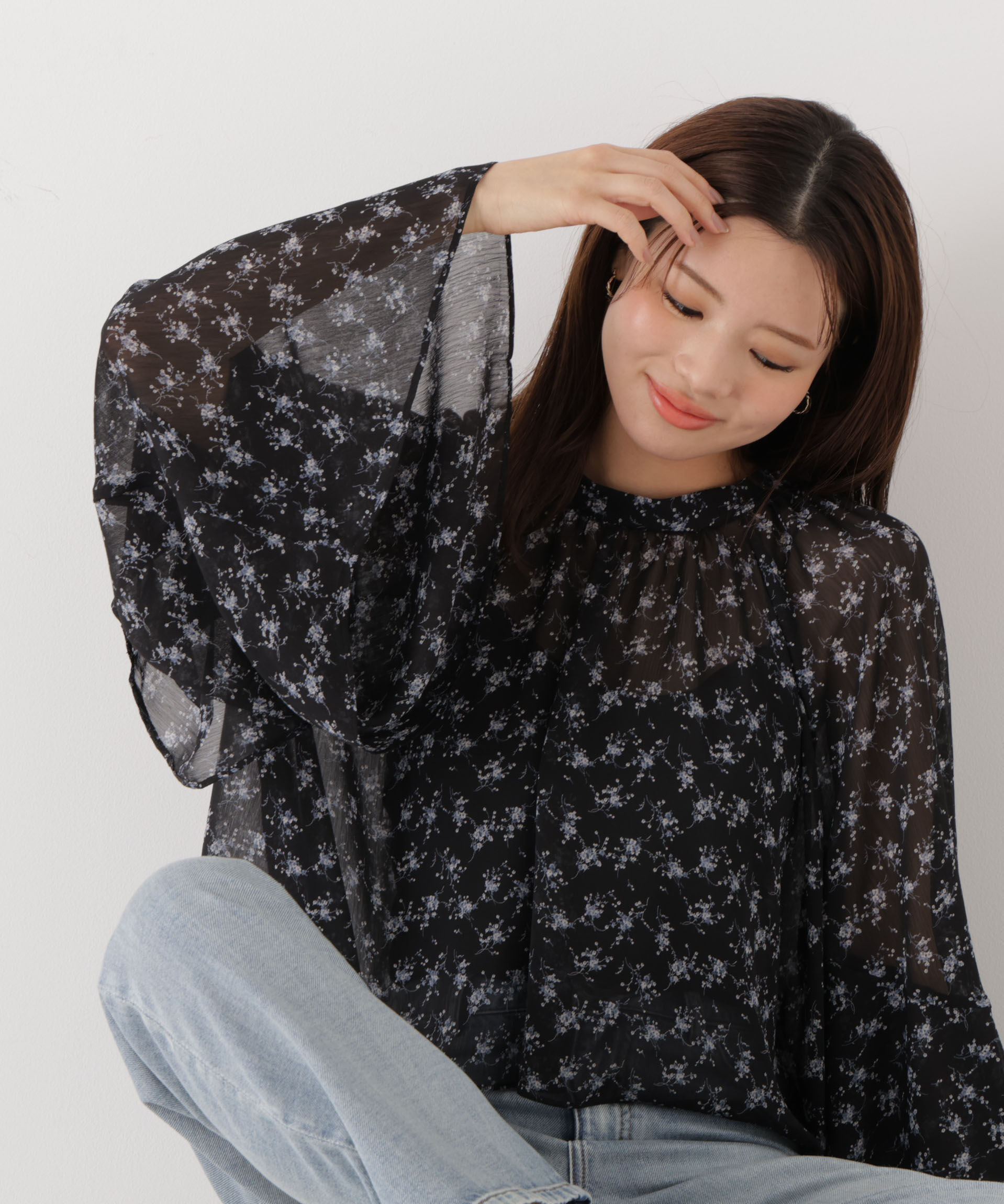 PROPORTION BODY DRESSING「〈a/mie〉ジョーゼットボリュームブラウス　26SS」|シャツ・ブラウス|