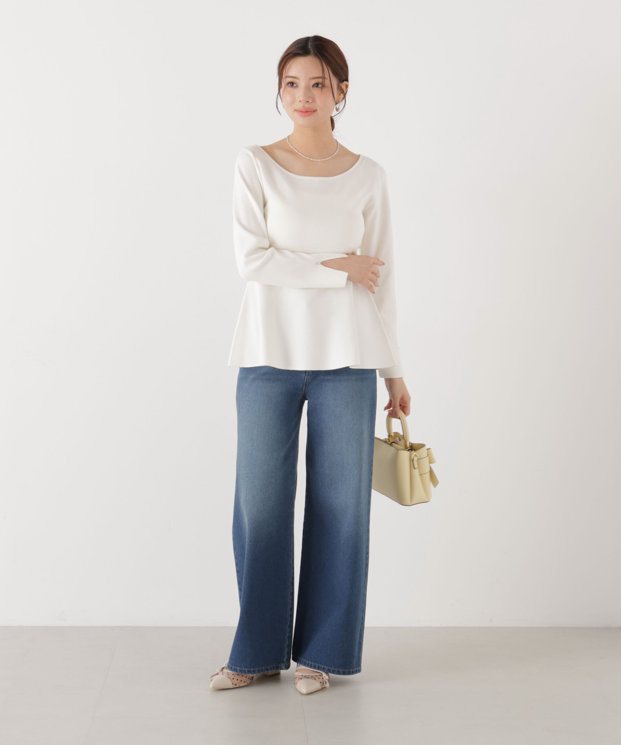 PROPORTION BODY DRESSING「ペプラムベーシックニット　26SS」|ニット・セーター|