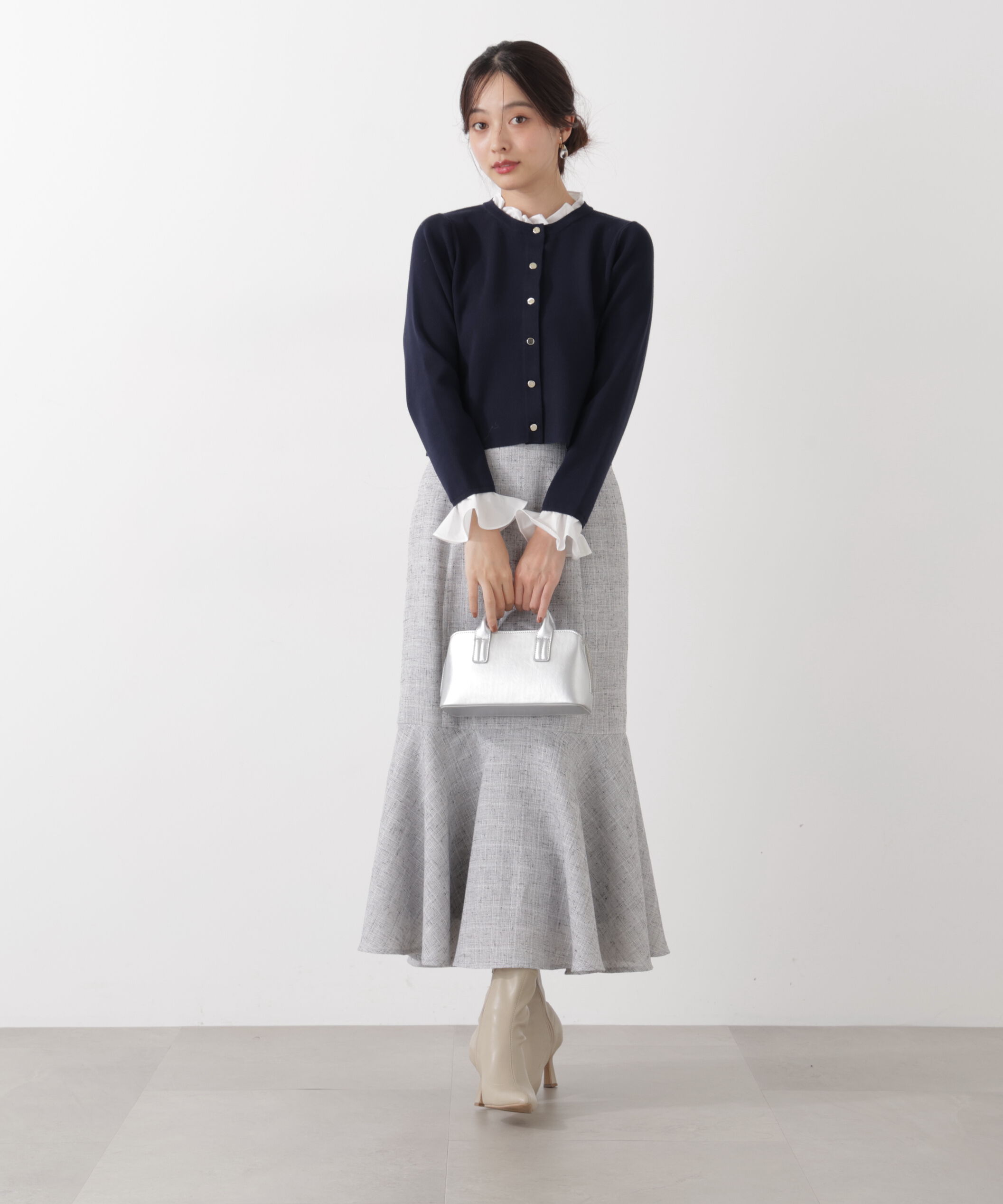 PROPORTION BODY DRESSING「フリルショートカーディガン　26SS」|カーディガン|