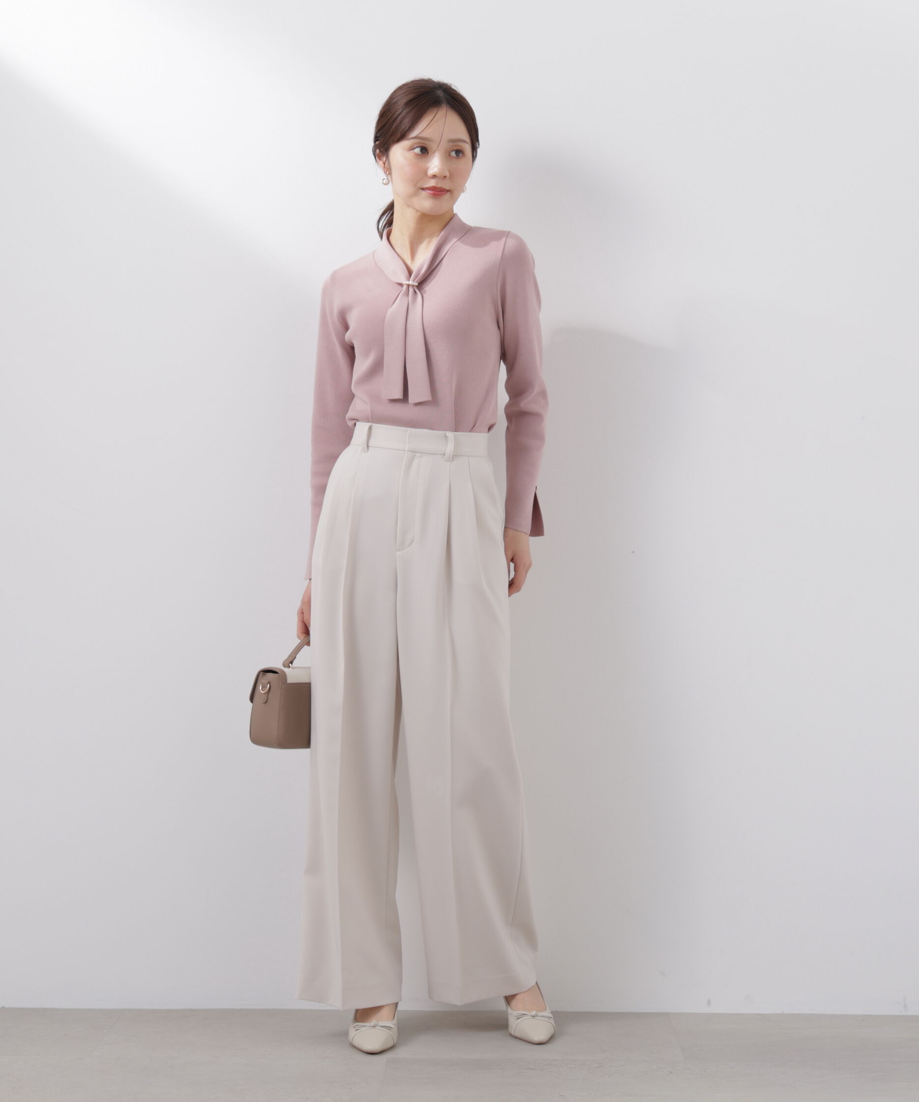 PROPORTION BODY DRESSING「パールリングボウタイニット　　26SS」|ニット・セーター|