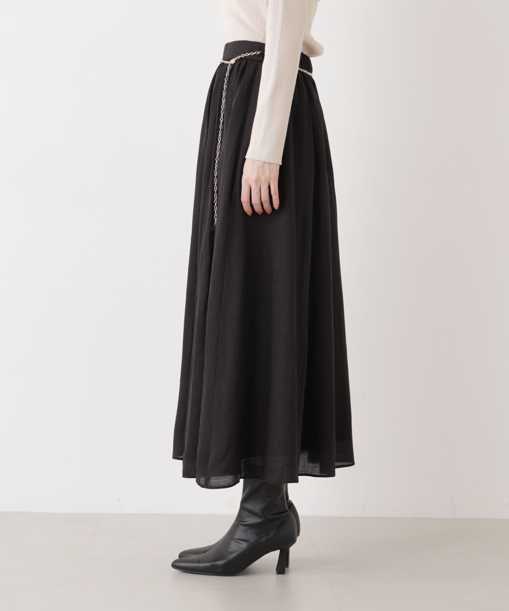 PROPORTION BODY DRESSING「チェーン付きギャザースカート　26SS」|スカート|