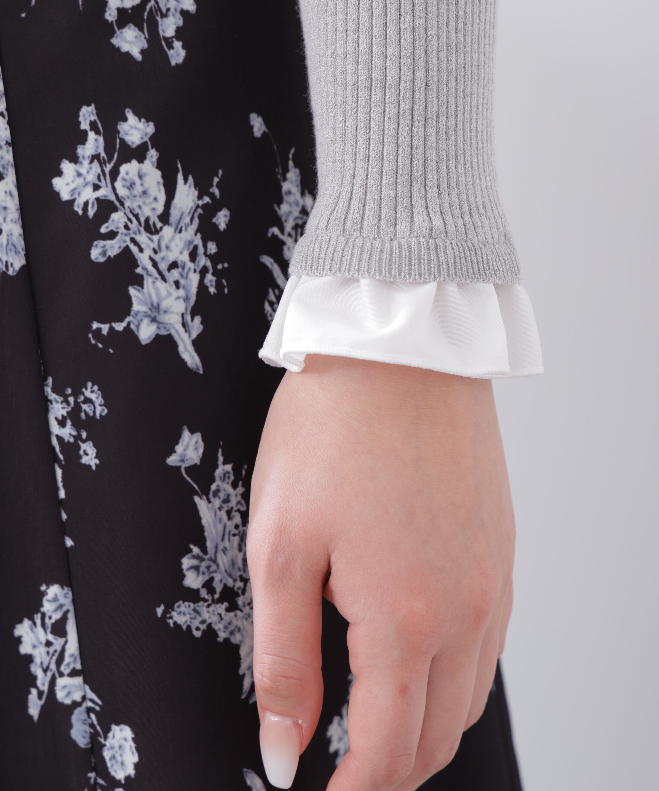 PROPORTION BODY DRESSING「リボン付きフリルニットトップス　26SS」|ニット・セーター|