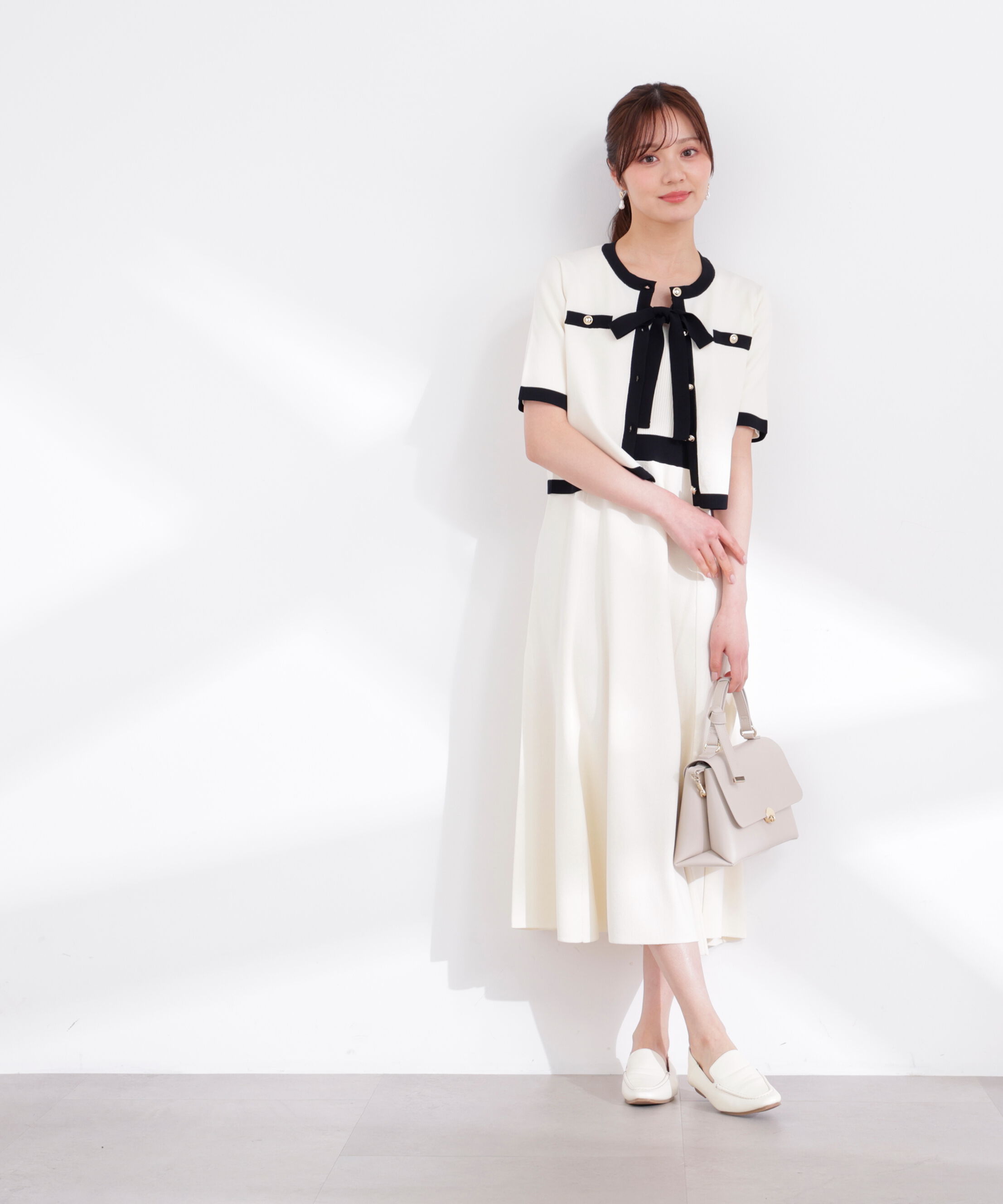 PROPORTION BODY DRESSING「リボンタイバイカラーニットワンピース　26SS」|ワンピース|