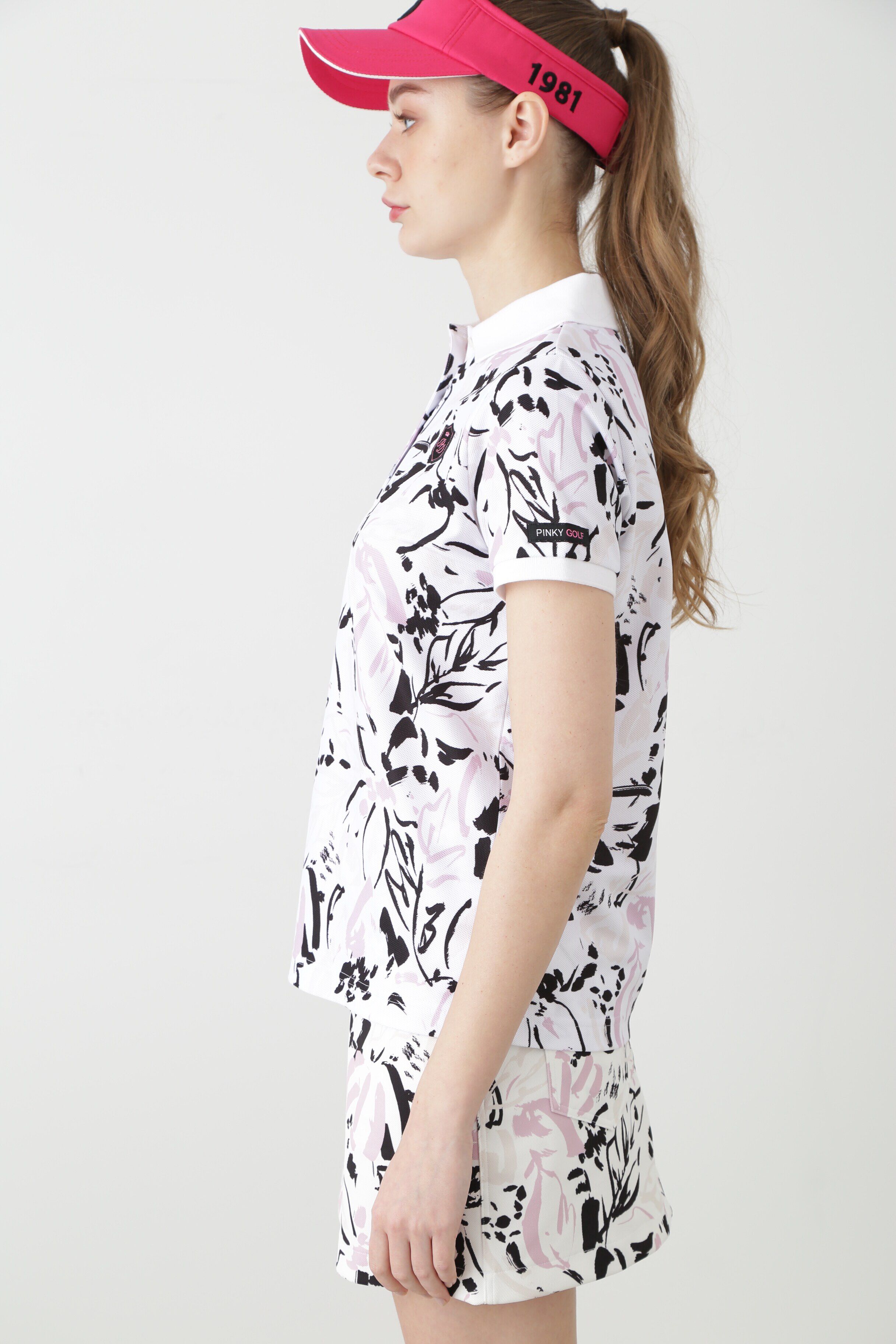  「[PINKY GOLF]オプティカルフラワープリントポロシャツ」|Tシャツ・カットソー|