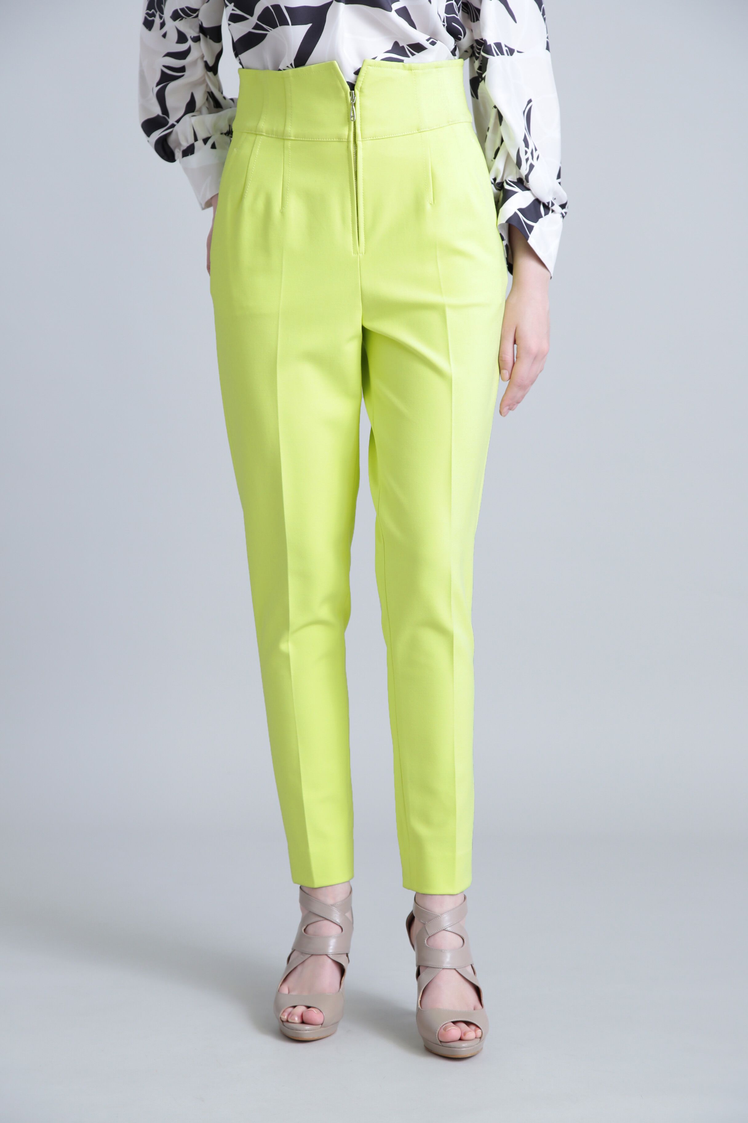  「◆フロントジップストレッチパンツ」|その他|ライトグリー